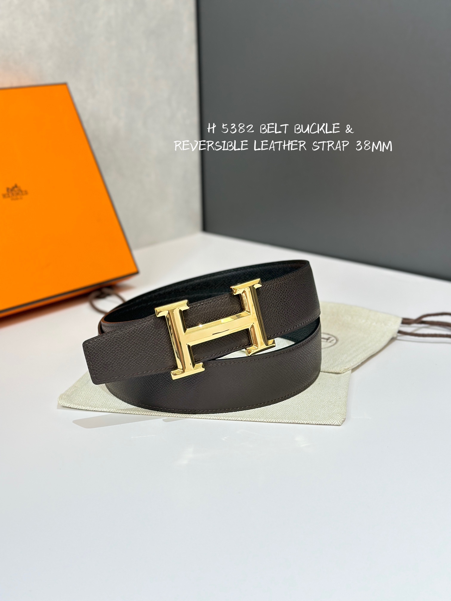 图片[3]-H 5382 BELT BUCKLE & REVERSIBLE LEATHER STRAP 38MM-高仿包包
