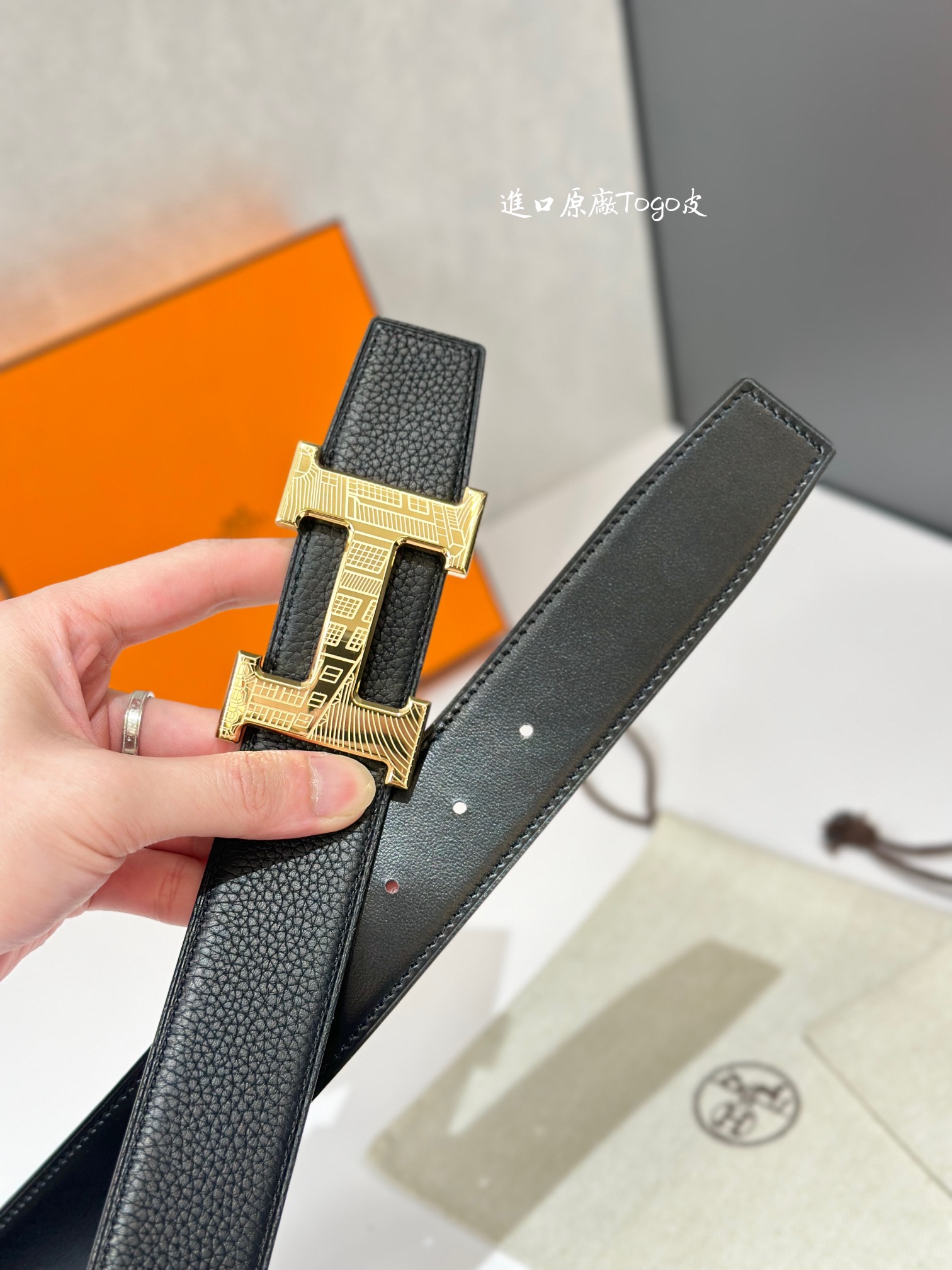 Image [5]-5382 FAUBOURG BELT BUCKLE & REVERSIBLE LEATHER STRAP 38MM-High-fashion bags