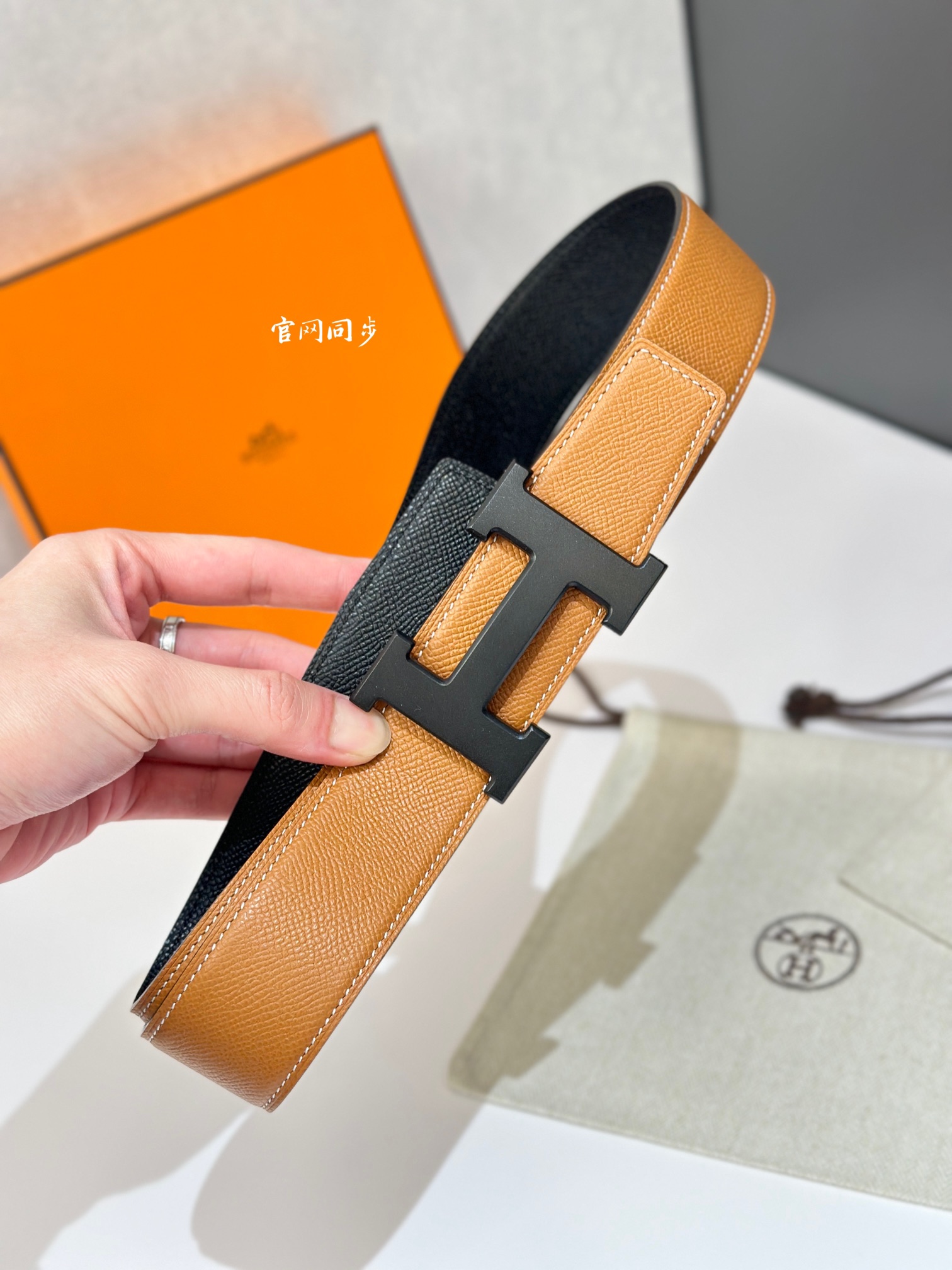 Picture [4]-H 5382 BELT BUCKLE & REVERSIBLE LEATHER STRAP 38MM-High Fake Bags