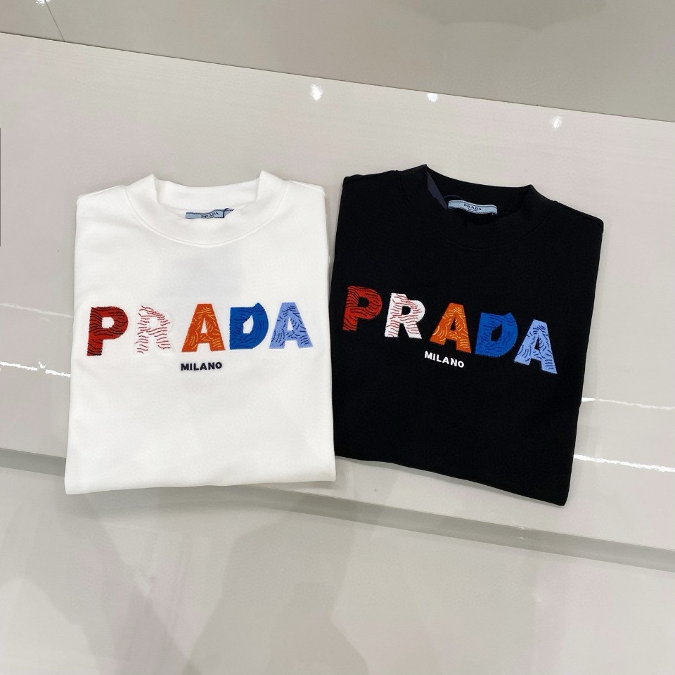 图片[7]-P460 Prad普拉达 2024最新秋冬打底短袖T恤 面料精选新疆长绒棉加拉毛 手感柔软细腻 S-2XL 178 140斤穿M 最大穿190斤-高仿包包