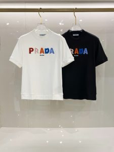 P460 Prad普拉达 2024最新秋冬打底短袖T恤 面料精选新疆长绒棉加拉毛 手感柔软细腻 S-2XL 178 140斤穿M 最大穿190斤-高仿包包