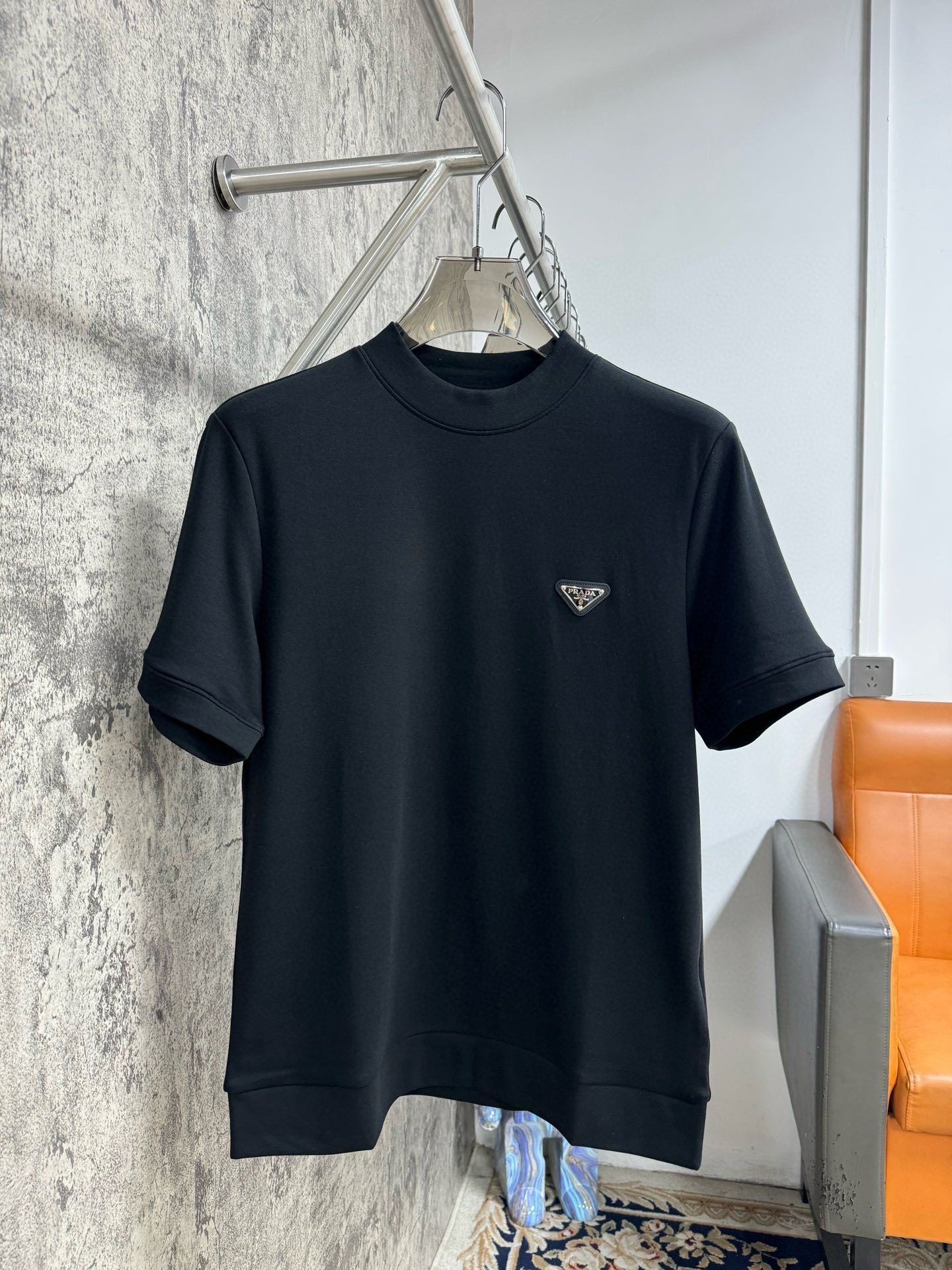P460 Prada Prada 2024 latest fall and winter bottoming short-sleeved T-shirt Fabric selected Xinjiang long-staple cotton Gala wool Hand feeling soft and delicate S-2XL 178 140 pounds wear M Max wear 190 pounds