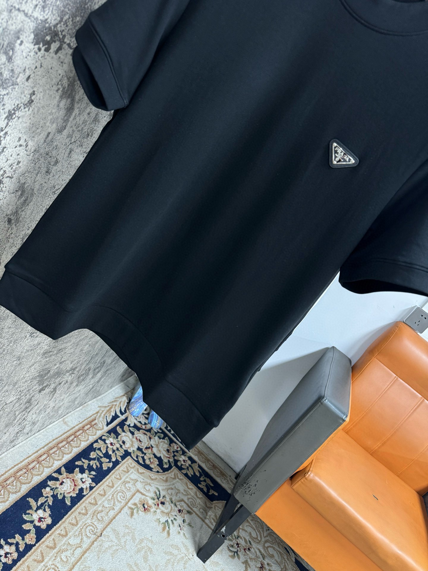 P460 Prada Prada 2024 latest fall and winter bottoming short-sleeved T-shirt Fabric selected Xinjiang long-staple cotton Gala wool Hand feeling soft and delicate S-2XL 178 140 pounds wear M Max wear 190 pounds