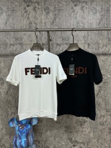 P460 FENDI芬迪 2024最新秋冬打底短袖T恤 面料精选新疆长绒棉加拉毛 手感柔软细腻 S-2XL 178 140斤穿M 最大穿190斤-高仿包包