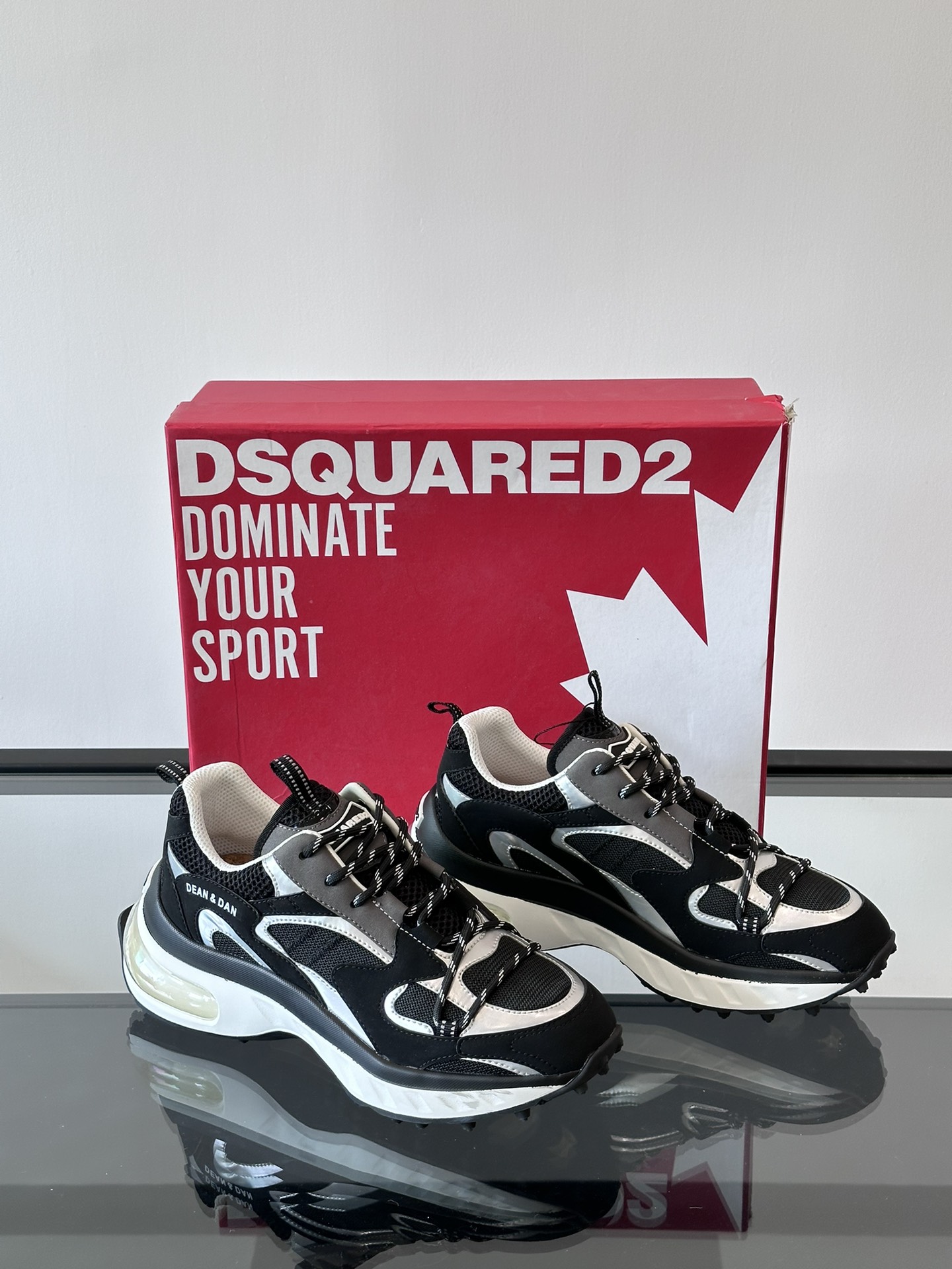 Picture [1]-D2 times square men's sneakers! Original material production upper using a variety of materials splicing fashion novelty rear carry shoes ring original thick bottom heightening air cushion combination outsole outsole cost very expensive boutique level fashionable versatile single product! P900 Size: 39-44 (38 45 can be customized)-High Faux Bags