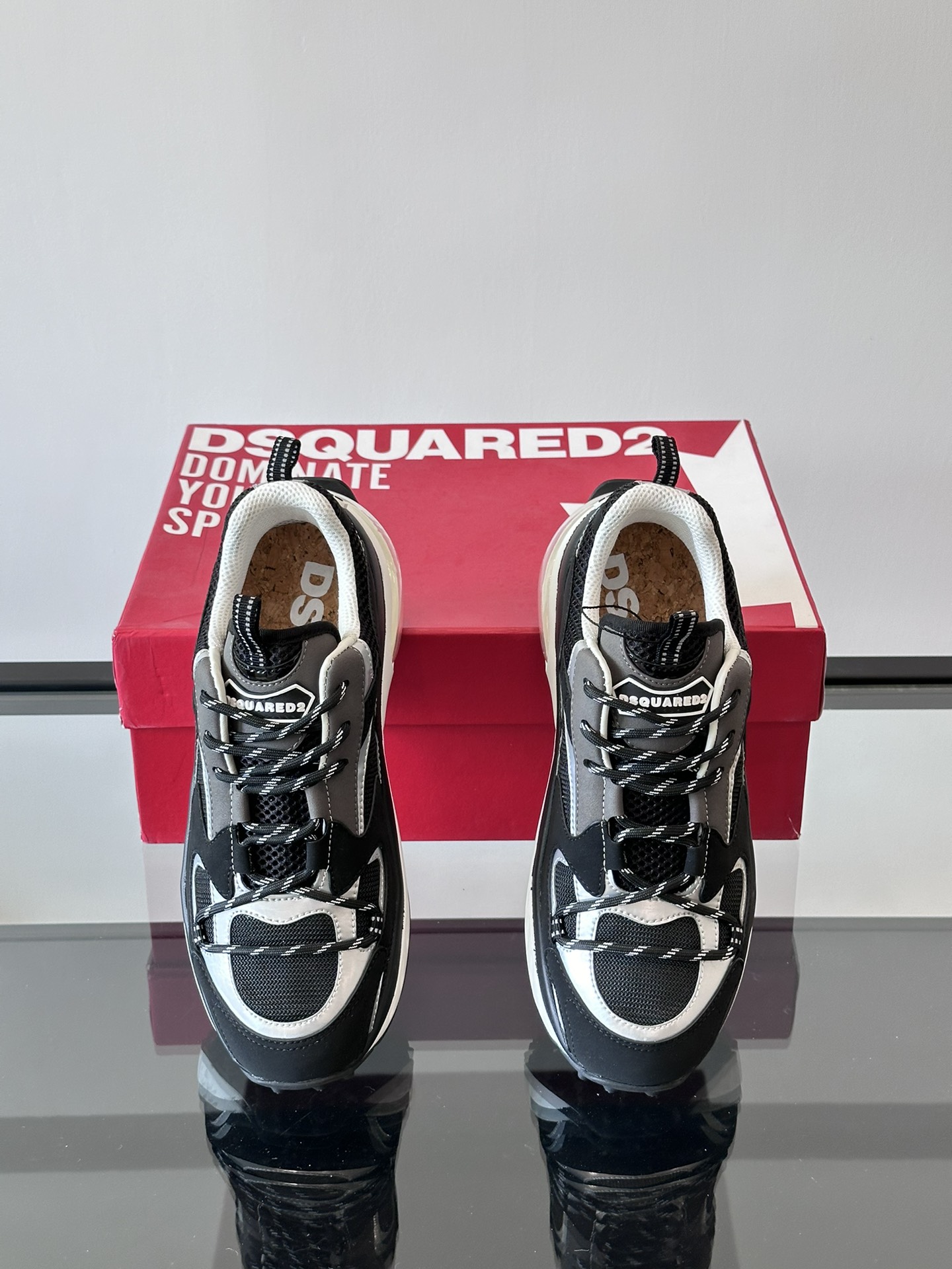 Picture [1]-D2 times square men's sneakers! Original material production upper using a variety of materials splicing fashion novelty rear carry shoes ring original thick bottom heightening air cushion combination outsole outsole cost very expensive boutique level fashionable versatile single product! P900 Size: 39-44 (38 45 can be customized)-High Faux Bags