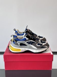 Picture [1]-D2 times square men's sneakers! Original material production upper using a variety of materials splicing fashion novelty rear carry shoes ring original thick bottom heightening air cushion combination outsole outsole cost very expensive boutique level fashionable versatile single product! P900 Size: 39-44 (38 45 can be customized)-High Faux Bags