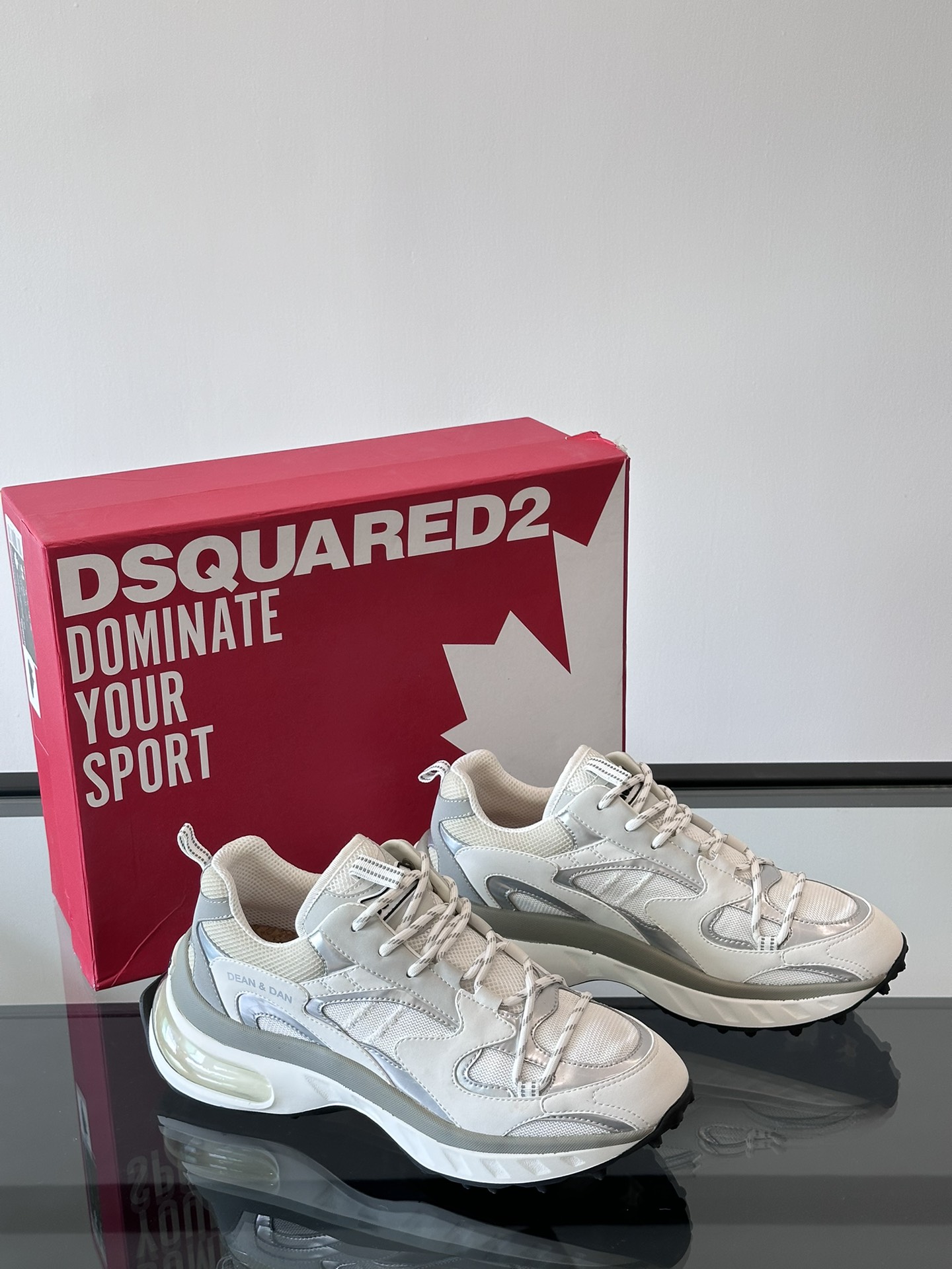 Picture [5]-D2 times square men's sneakers! Original material production upper using a variety of materials splicing fashion novelty rear carry shoes ring original thick bottom heightening air cushion combination outsole outsole cost very expensive boutique level fashionable versatile single product! P900 Size: 39-44 (38 45 can be customized)-High Faux Bags
