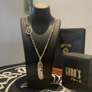 P260 New on the shelves Goro's Takahashi Goro Turquoise Feather Pendant Takahashi Classic Bamboo Necklace Recognized Exclusive Shooting main high-end market Racer/ins/Small Red Book popular models absolutely different from the ordinary version! Picture product details are consistent with ZP! The original production process crafted quality handmade ～ genuine open mold 💝 trend fashion essential men and women can wear couples models with the same rock punk Thai silver style retro elements trendy with the same models official website!