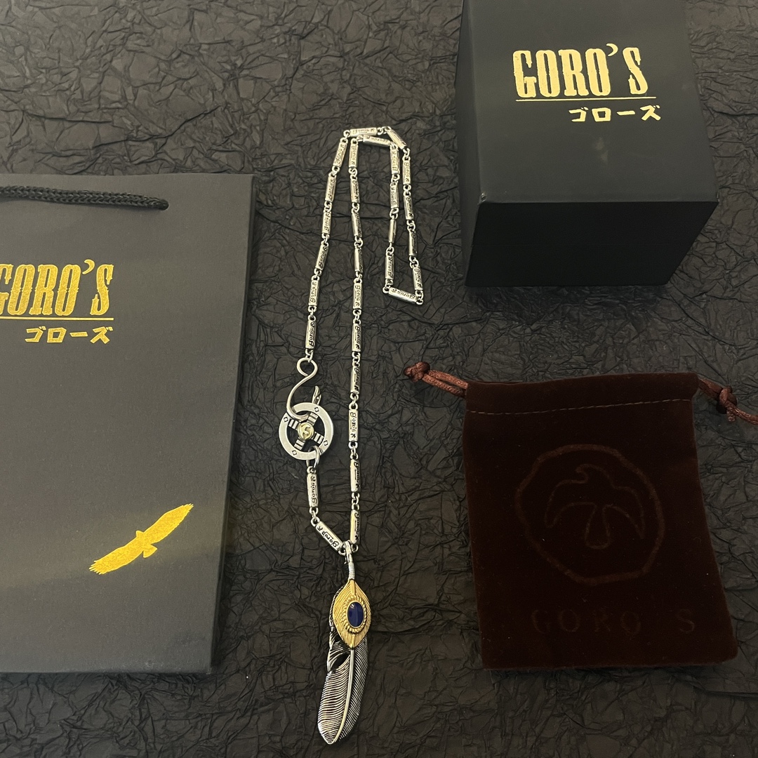 图片[5]-P260   新品上架Goro’s高桥吾郎松石羽毛吊坠高桥经典竹节项链认准独家拍摄主攻高端市场 快手/ins/小红书热门款绝对区别普通版本！图片产品细节与ZP一致！原版制作工艺 精工品质 纯手工打造 ～正品开模💝潮流时尚必备 男女均可佩戴 情侣款同款 摇滚朋克泰银风格 复古元素 潮流百搭 官网同款-高仿包包