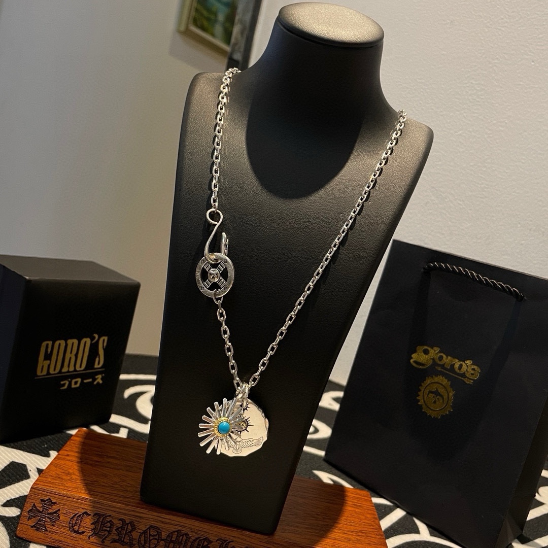 PP270 New on the shelves Goro's Takahashi Goro Turquoise Sea Urchin Silver Cake Pendant Takahashi Classic Necklace Recognized Exclusive Shooting Mainly high-end market Racer/ins/Small Red Book popular models absolutely different from the ordinary version! Picture product details are consistent with ZP! The original production process crafted quality handmade ～ genuine open mold 💝 trend fashion must have men and women can wear couples models with the same rock punk Thai silver style retro elements trendy with the same models official website ❤️