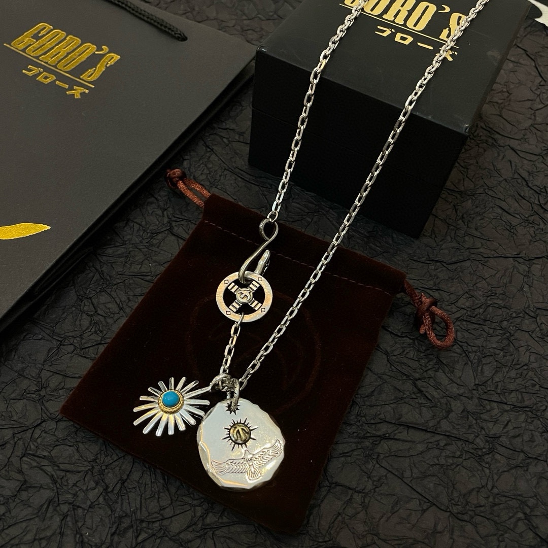 PP270 New on the shelves Goro's Takahashi Goro Turquoise Sea Urchin Silver Cake Pendant Takahashi Classic Necklace Recognized Exclusive Shooting Mainly high-end market Racer/ins/Small Red Book popular models absolutely different from the ordinary version! Picture product details are consistent with ZP! The original production process crafted quality handmade ～ genuine open mold 💝 trend fashion must have men and women can wear couples models with the same rock punk Thai silver style retro elements trendy with the same models official website ❤️