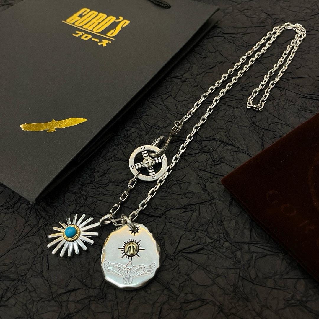 PP270 New on the shelves Goro's Takahashi Goro Turquoise Sea Urchin Silver Cake Pendant Takahashi Classic Necklace Recognized Exclusive Shooting Mainly high-end market Racer/ins/Small Red Book popular models absolutely different from the ordinary version! Picture product details are consistent with ZP! The original production process crafted quality handmade ～ genuine open mold 💝 trend fashion must have men and women can wear couples models with the same rock punk Thai silver style retro elements trendy with the same models official website ❤️