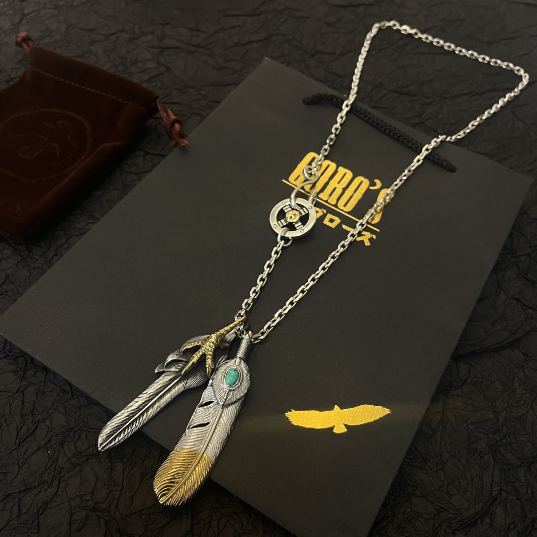 PP290 New on the shelves Goro's Takahashi Goro Eagle Claw Feather Pendant Takahashi Classic Necklace Recognized Exclusive shooting main high-end market Racer / ins / small red book popular models absolutely different from the ordinary version! Picture product details consistent with ZP! The original production process crafted quality handmade ～ genuine open mold 💝 trend fashion essential men and women can wear couples models with the same rock punk Thai silver style retro elements trendy with the same models official website ❤️
