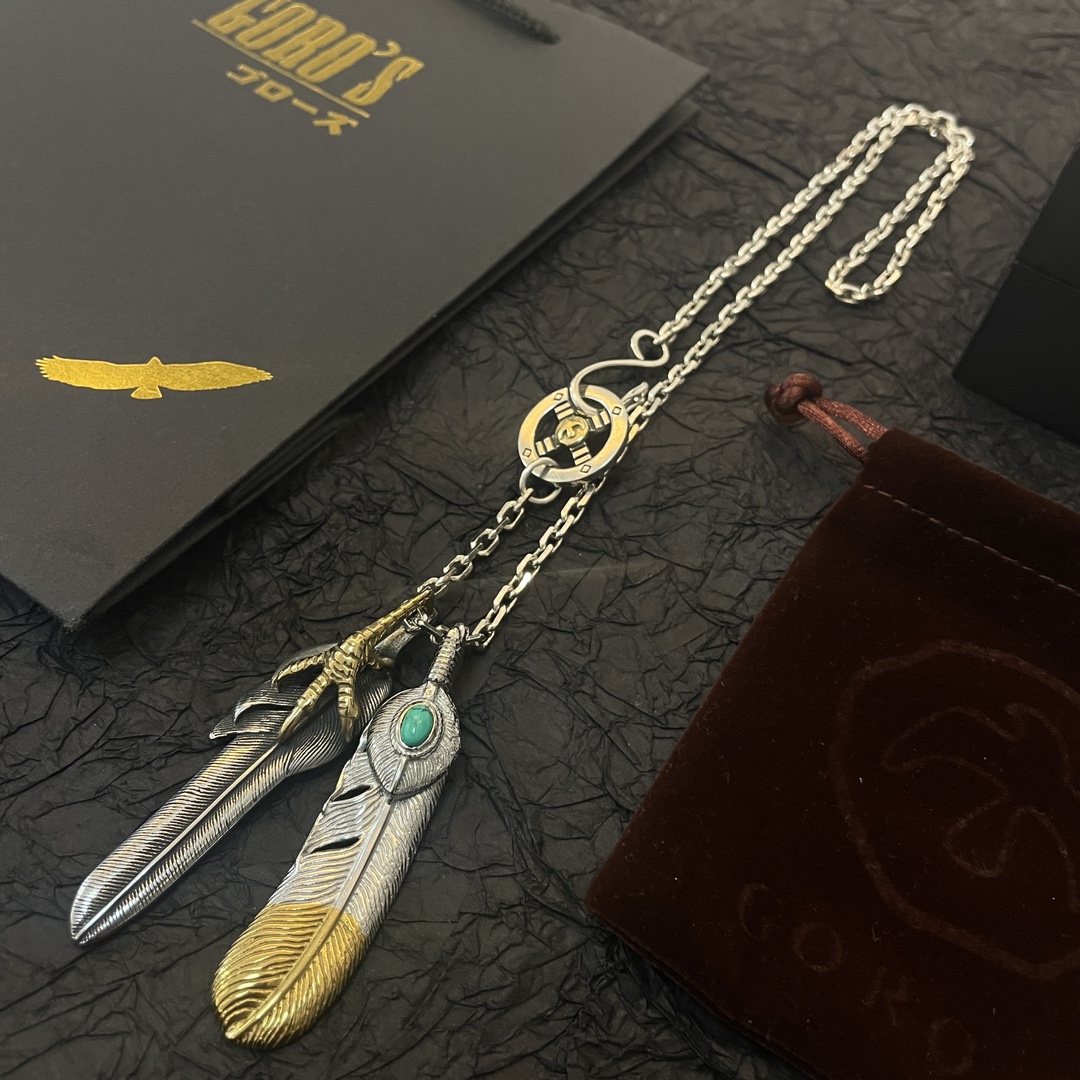 PP290 New on the shelves Goro's Takahashi Goro Eagle Claw Feather Pendant Takahashi Classic Necklace Recognized Exclusive shooting main high-end market Racer / ins / small red book popular models absolutely different from the ordinary version! Picture product details consistent with ZP! The original production process crafted quality handmade ～ genuine open mold 💝 trend fashion essential men and women can wear couples models with the same rock punk Thai silver style retro elements trendy with the same models official website ❤️