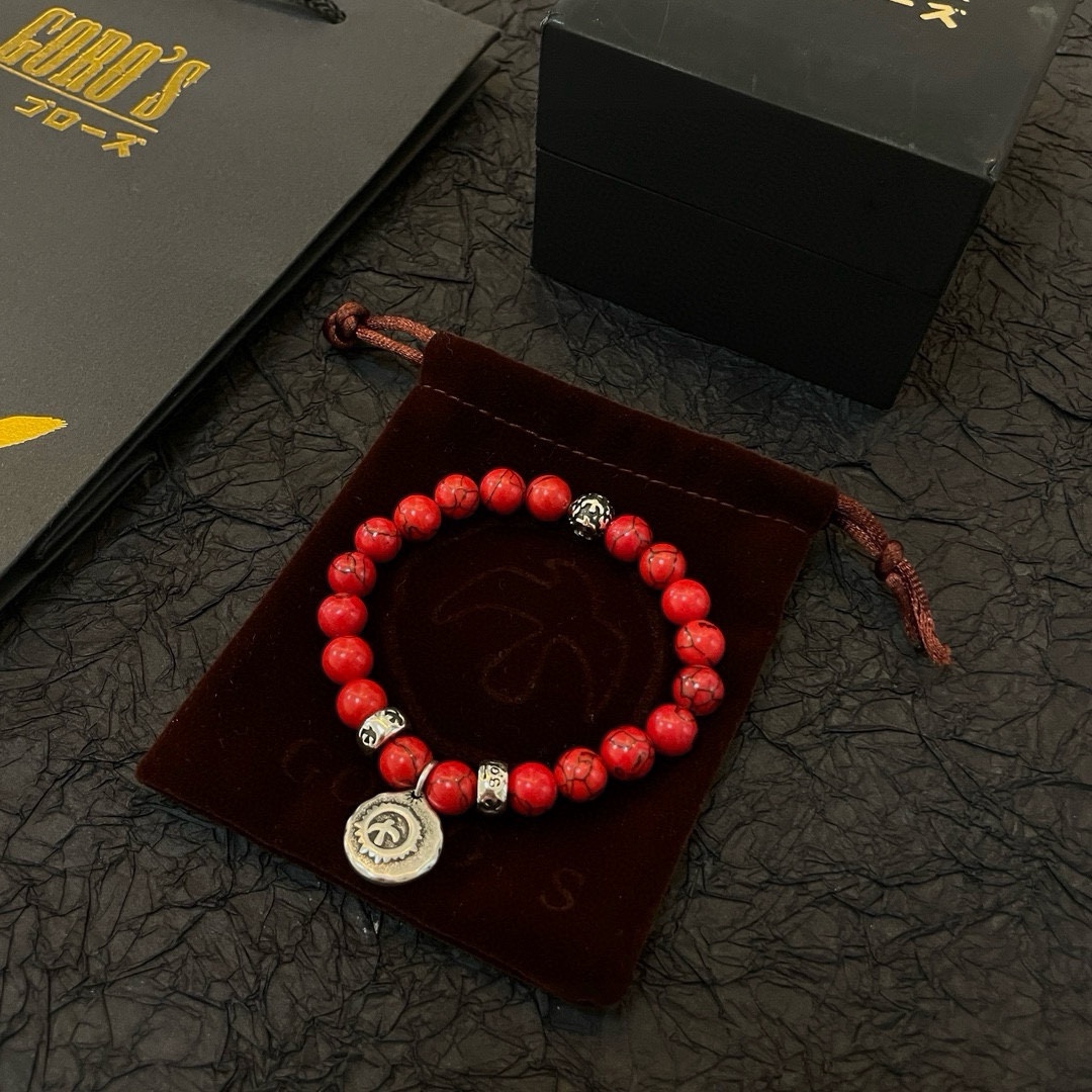 PP250 new on the shelves Goro's Takahashi Goro Turquoise Small Silver Plaque String Bracelet Bracelet Recognize the exclusive shooting Mainly high-end market Definitely different from the ordinary version! Picture product details consistent with ZP! The original production process crafted quality handmade ～ genuine open mold 💝 trend fashion essential men and women can wear couples models with the same rock punk Thai silver style retro elements trendy with the same models official website ❤️