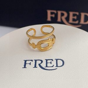 P140 ❤ fire 🎉 🎉 𝗙𝗥𝗘𝗗 Ferret open-ended ring classic versatile Netroids fashion family must-have items fashion exquisite 1:1 pair of customized thickened plating 18k craft gold / silver