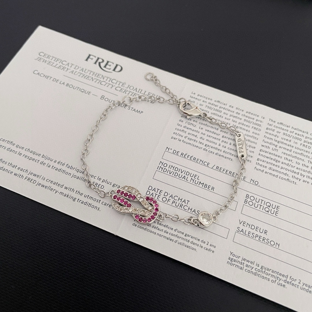Picture [3]-P170 🎉 𝗙𝗥𝗥𝗘𝗗 Ferret Pink Diamond Horseshoe Buckle Bracelet Precision micro-setting high-end custom counter material thickened plating process with logo simple and high-grade sense of temperament pull full daily can be stacked with a lot of bracelets bracelets to wear-high-fashion bags