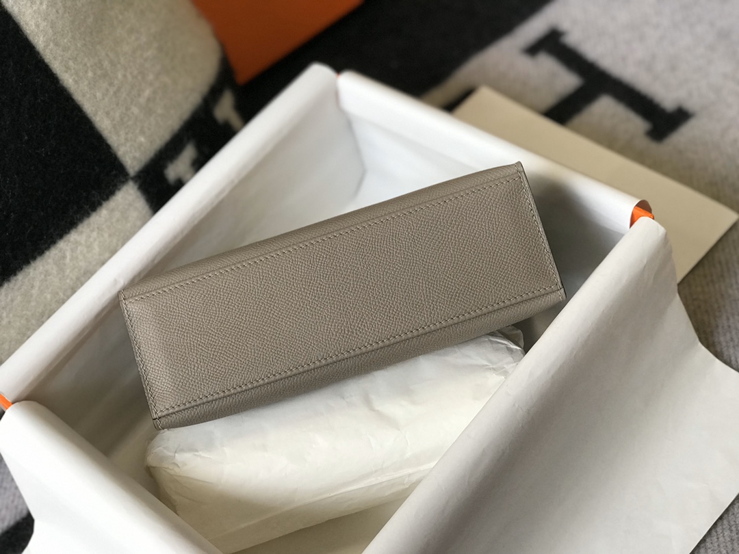 Picture [6]-Hermes Mini Kelly Pouchette🤩 Commonly known as kelly generation along with the most classic leather Epsom teacher master semi-hand-stitched imported all-steel hardware to give you a comparable to the counter quality🤩 real 22Cm asphalt gray 11110000 🤩-high imitation bags