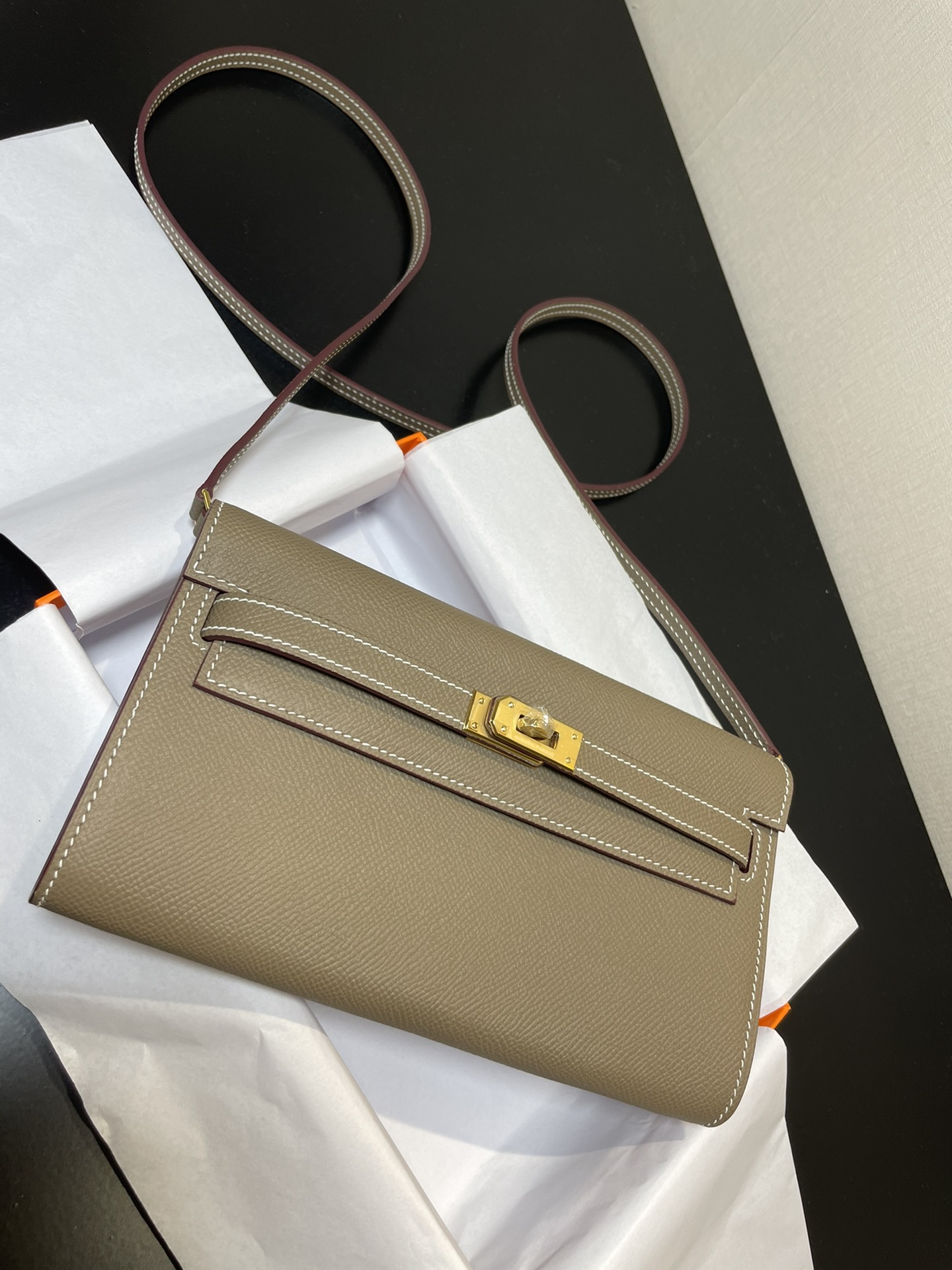 Picture [9]-Kelly woc elephant gray gold buckle imported Epsom-high replica bags