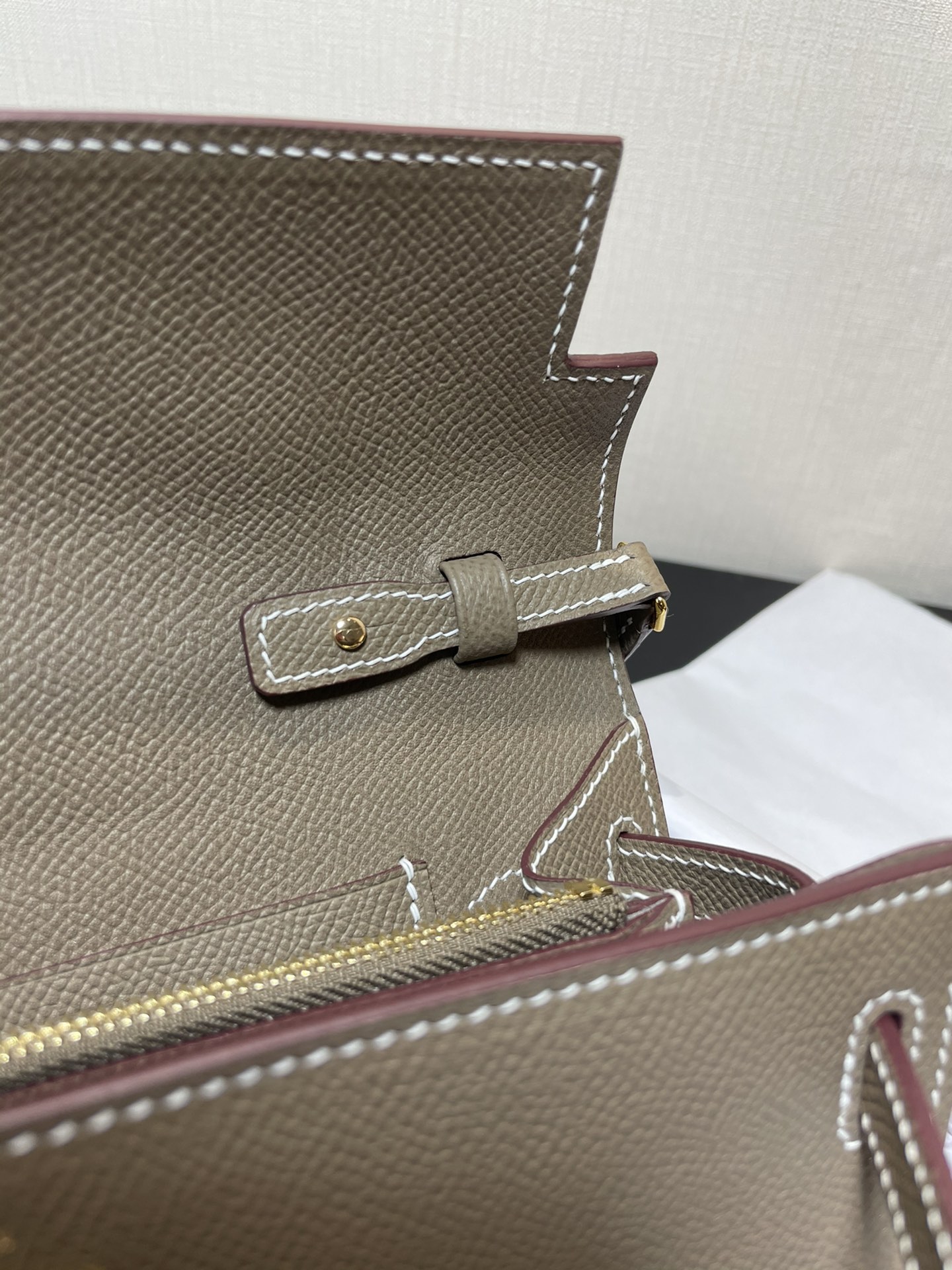Picture [7]-Kelly woc elephant gray gold buckle imported Epsom-high replica bags