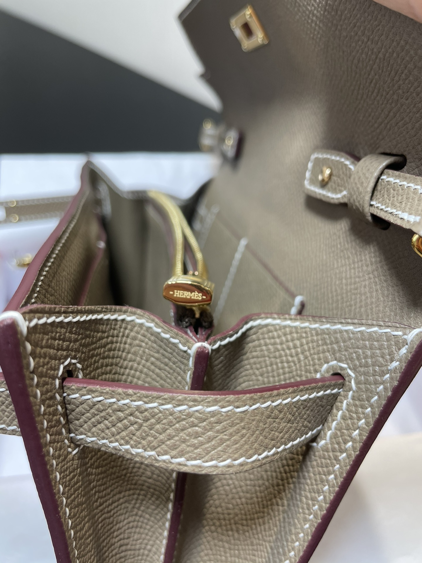 Picture [8]-Kelly woc elephant gray gold buckle imported Epsom-high replica bags