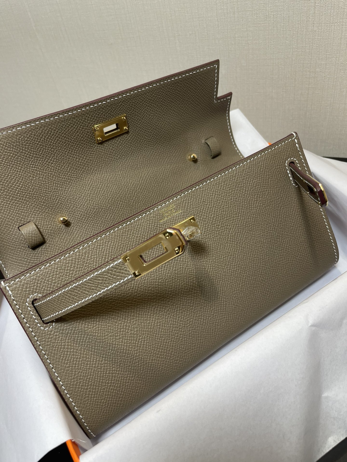Picture [3]-Kelly woc elephant gray gold buckle imported Epsom-high replica bags