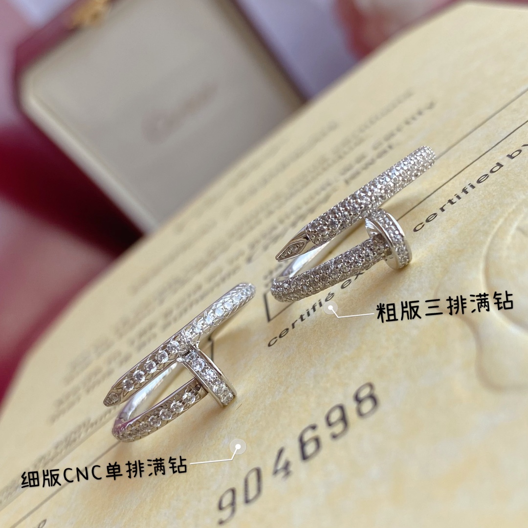图片[3]-p190V金镀咪金  （码数5678） 卡地亚细版单排满钻钉子戒指💍白金玫瑰金黄金满足你的钉子梦专柜价45800 卡地亚中国线独家首发主推 好精致的说妹子的福利啊~-高仿包包