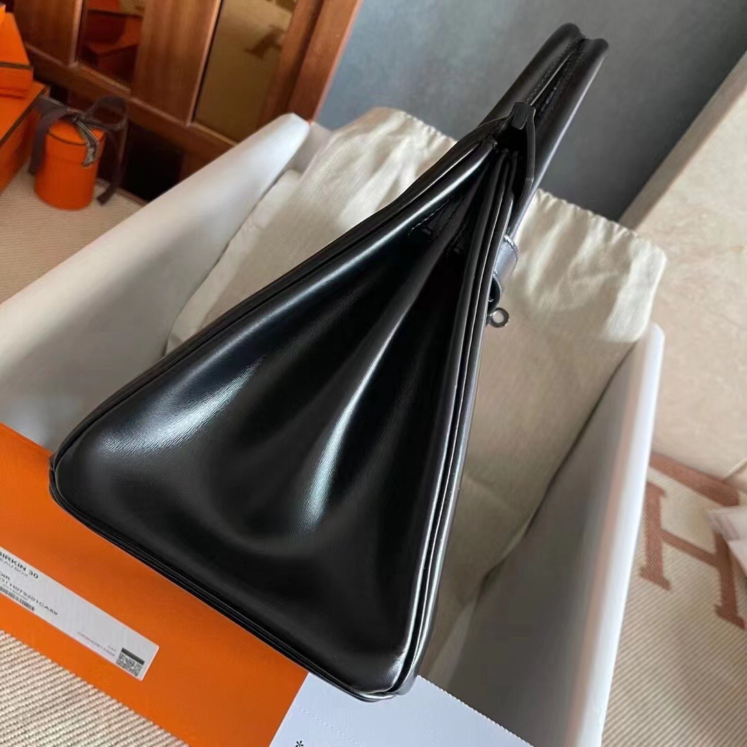 图片[6]-Birkin 30 顶级原厂Box皮 Nior 89黑色 黑扣～-高仿包包