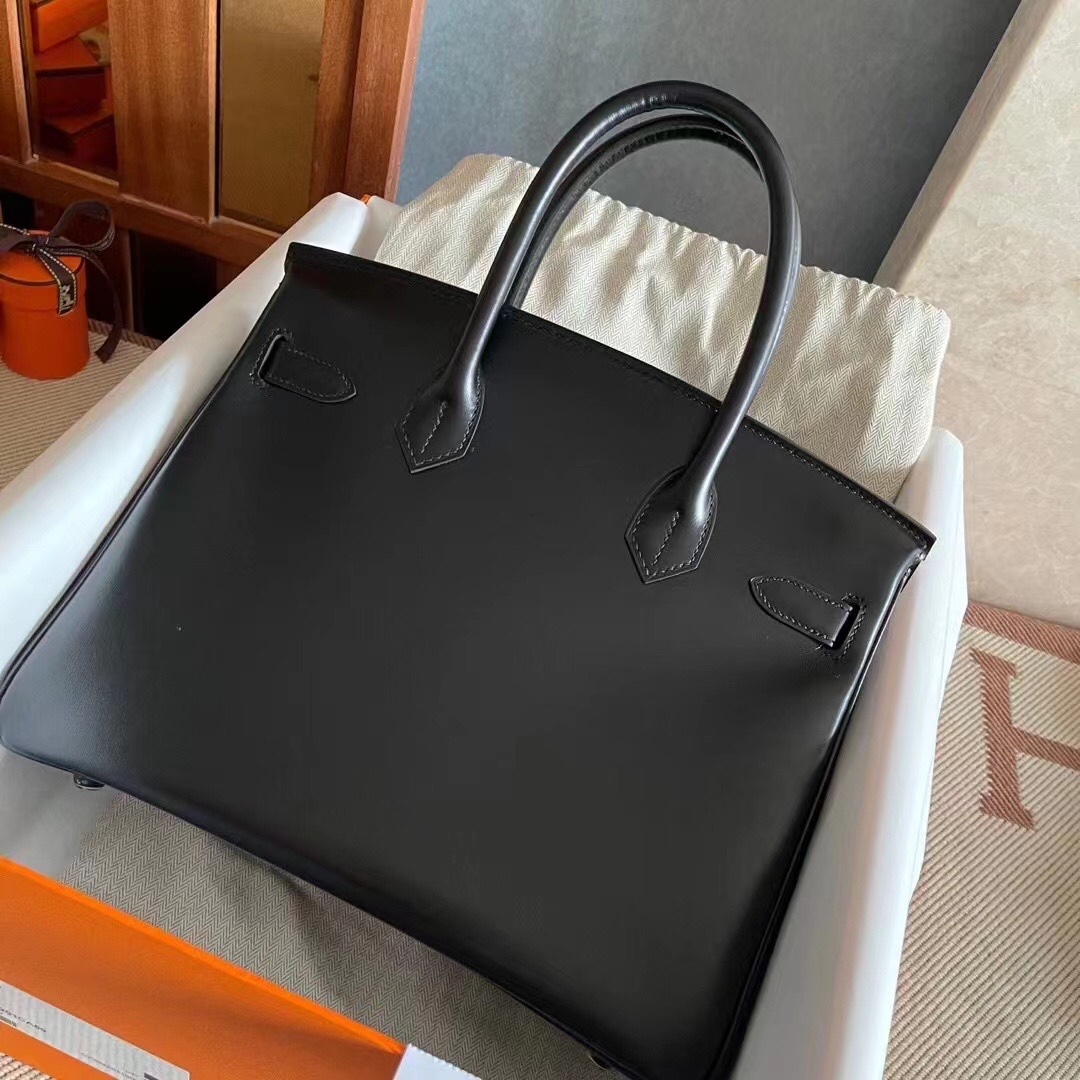 图片[3]-Birkin 30 顶级原厂Box皮 Nior 89黑色 黑扣～-高仿包包