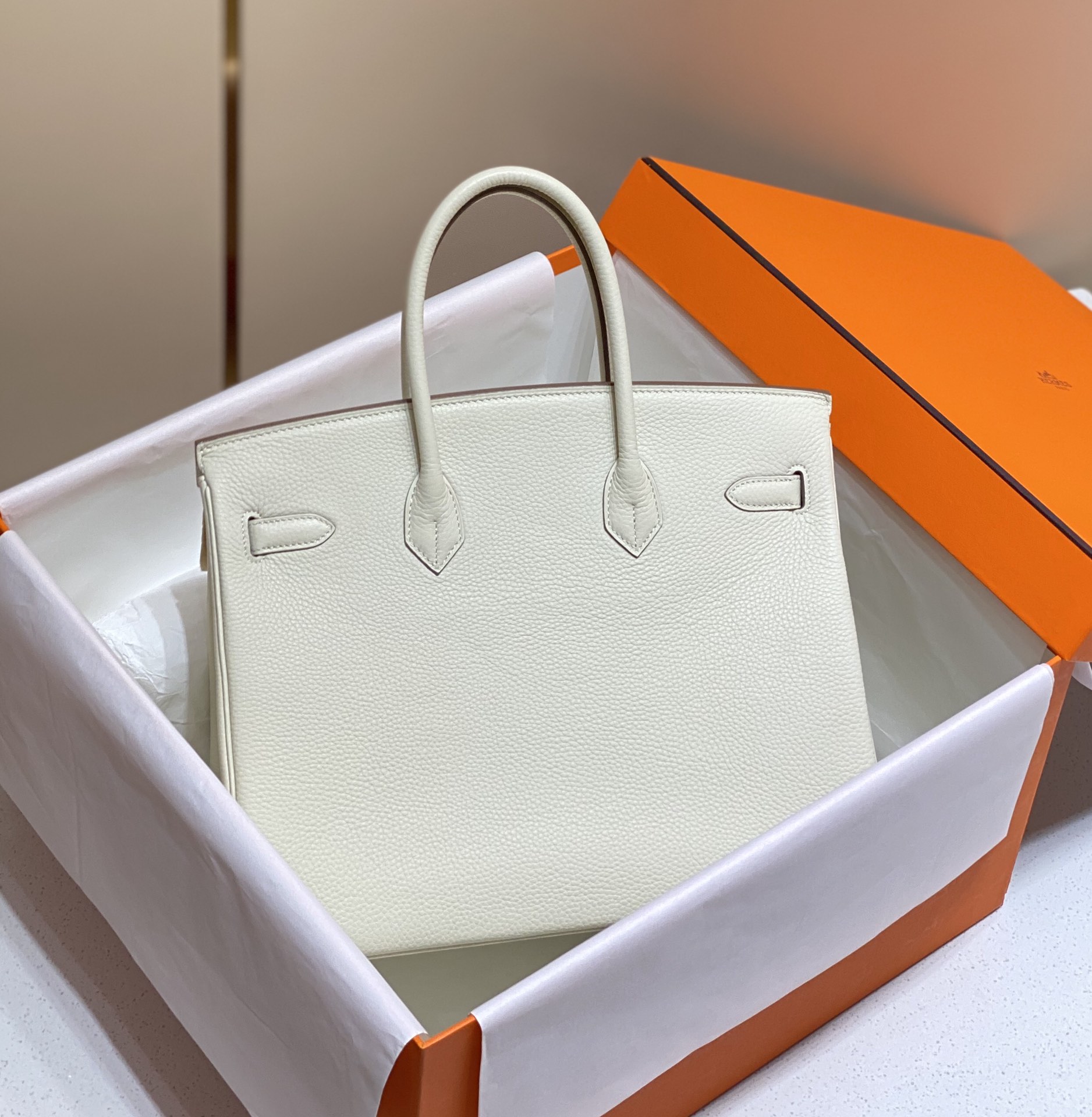Image [2] - 'Platinum' ʜᴇʀᴍᴇs ʙɪʀᴋɪɴ 30/25𝕔𝕞 Gentle light color. ▫️ the main color scheme.Togo ➕ ➕ all steel hardware ➕ comparable to hand-sewn biker version Actual 30cm 9898090-High Faux Bags