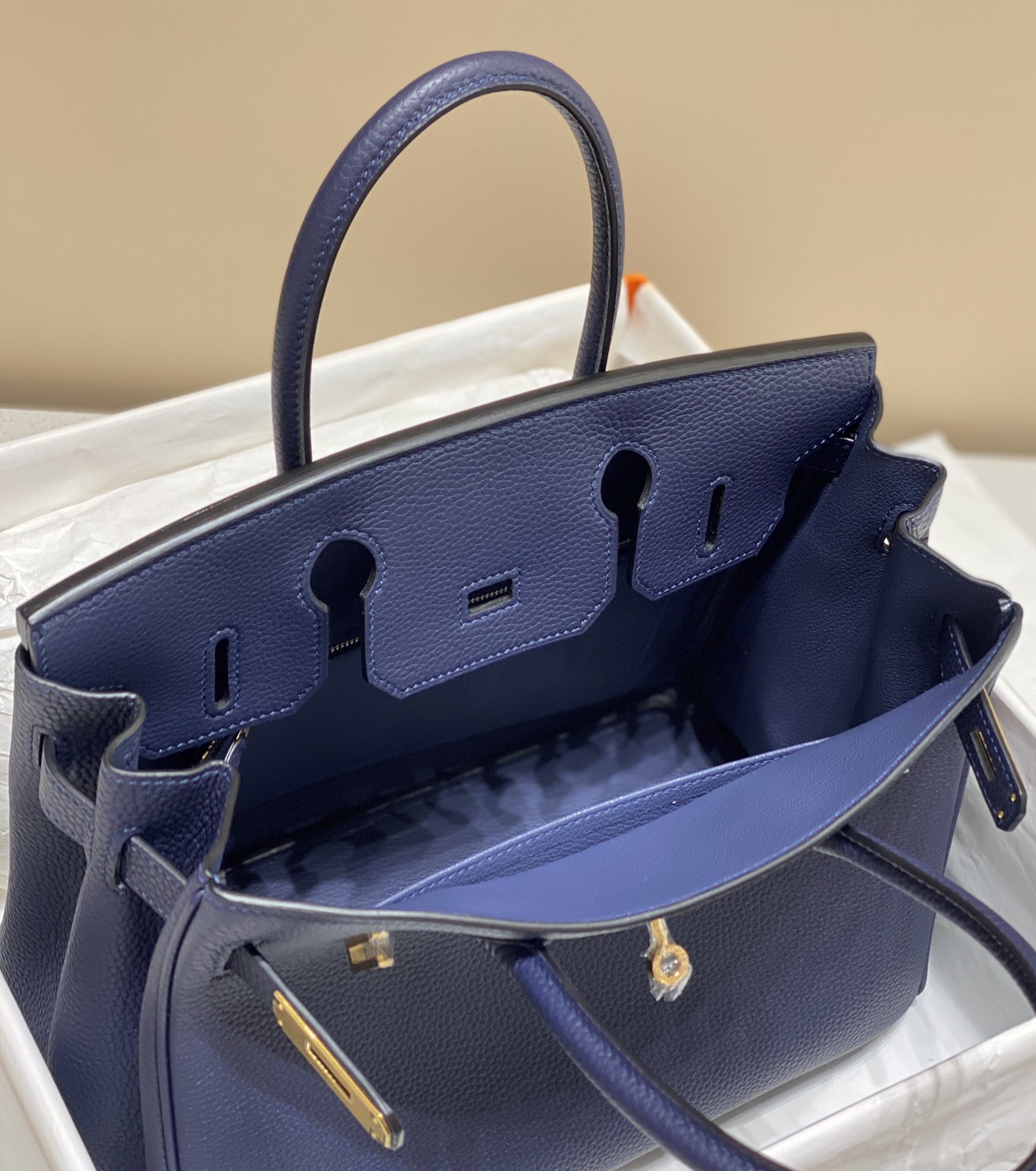 Image [9]-𝑫𝒓𝒆𝒂𝒎 𝒃𝒂𝒈 ♥ Bɪʀ ᴋɪɴ Deep Blue ♡ High quality perfect machine stitching. / appearances of the highest frequency and the brightest is the Hermes platinum bag.30cm 909509025cm 9092090-High Faux Bags