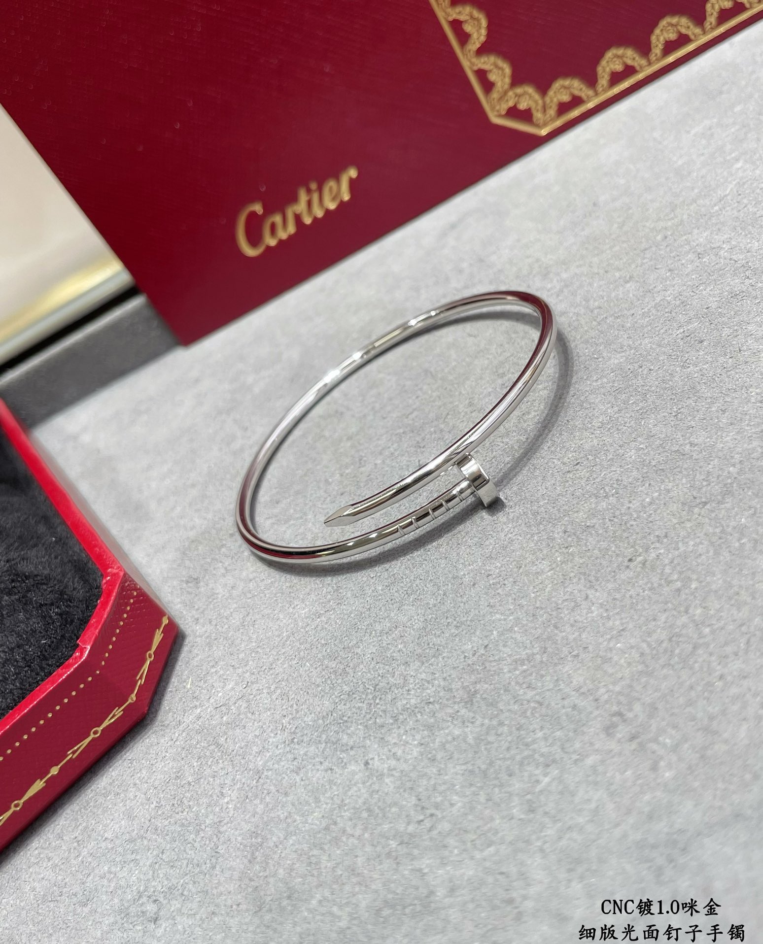 Picture [7]-p290 V gold plated mimic gold Size: 16.17 CNC pairs of version Cartier fine version of glossy hollow tube studded bracelet three color Qi - high imitation bags