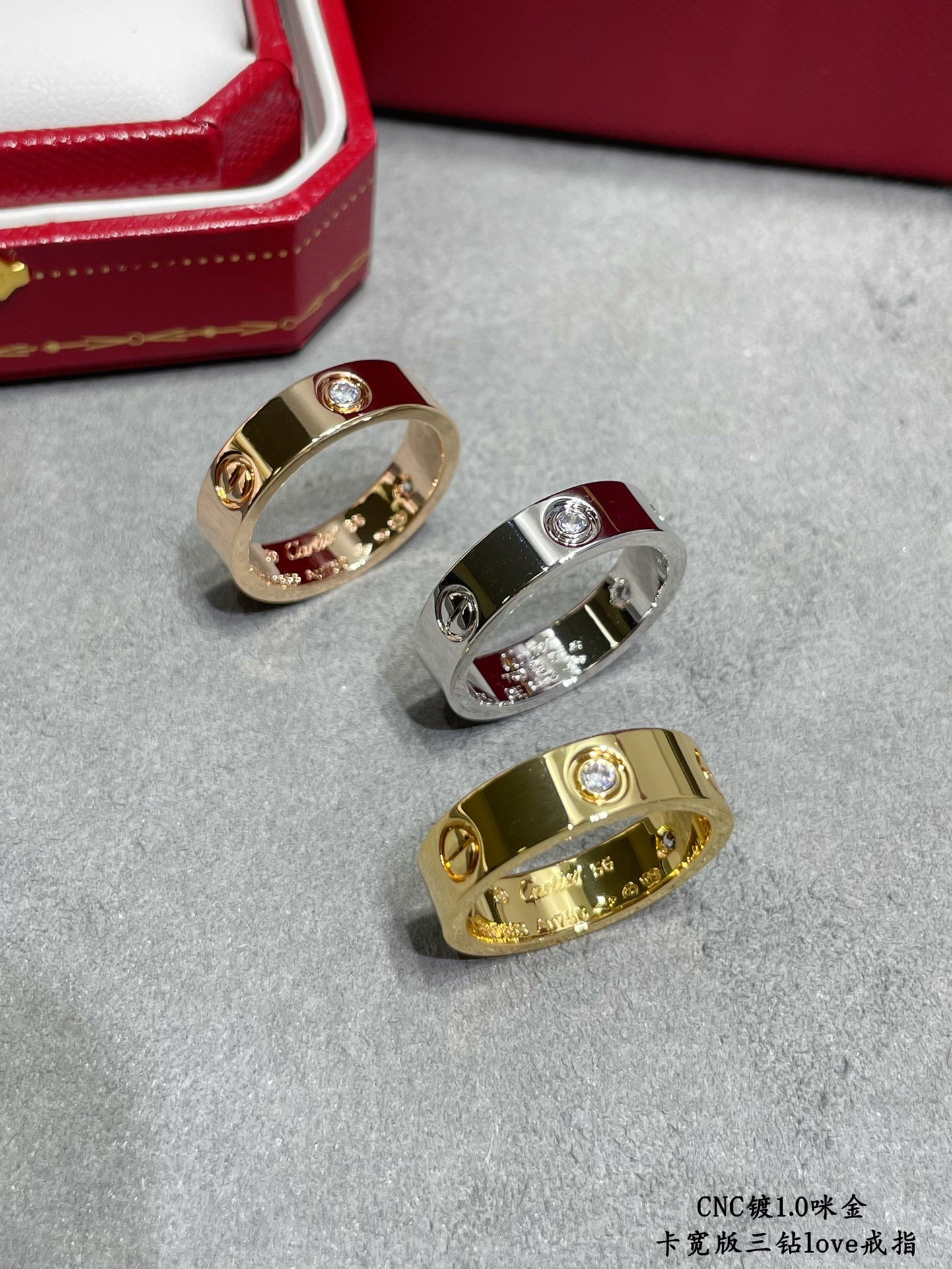 图片[2]-p210V金材质码数6789卡地亚CNC宽版三钻love钉戒指💍卡地亚中国线独家首发主推 好精致的说 妹子的福利啊~-高仿包包