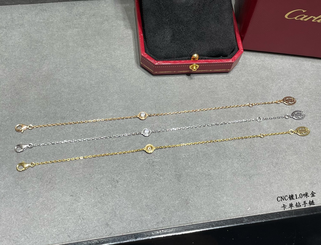 Picture [8]-p140V gold plated imitation gold Cartier single diamond bracelet classic production Small jewelry can bring out the atmosphere of fresh temperament Add the original small tag is not the market ordinary version-High Faux Bags