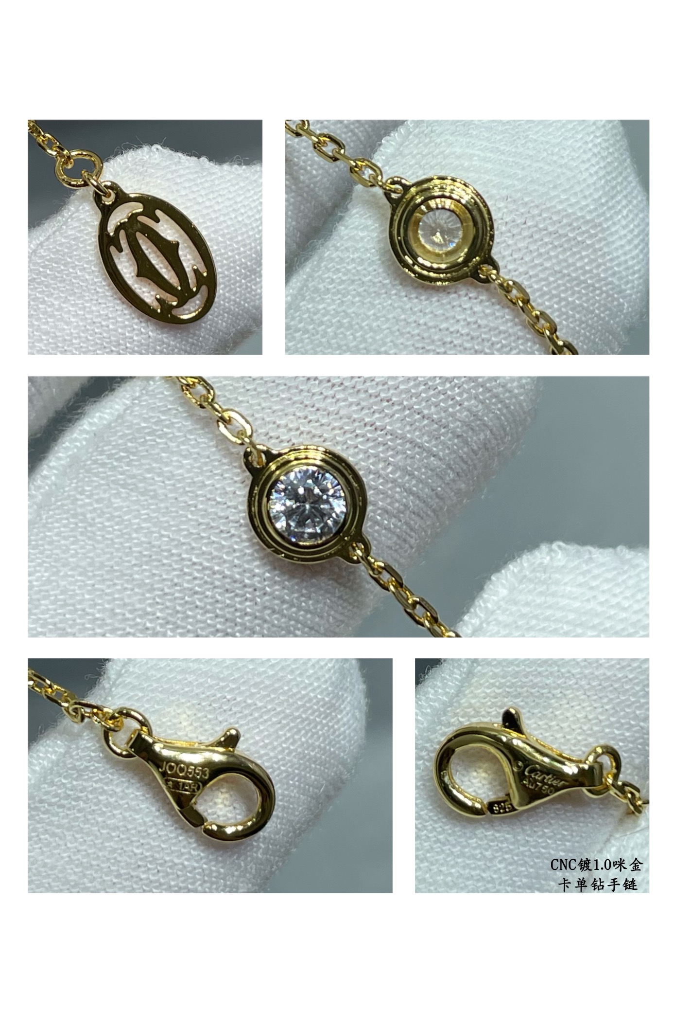 Picture [6]-p140V gold plated imitation gold Cartier single diamond bracelet classic production Small jewelry can bring out the atmosphere of fresh temperament Add the original small tag Not the market ordinary version-High Faux Bags