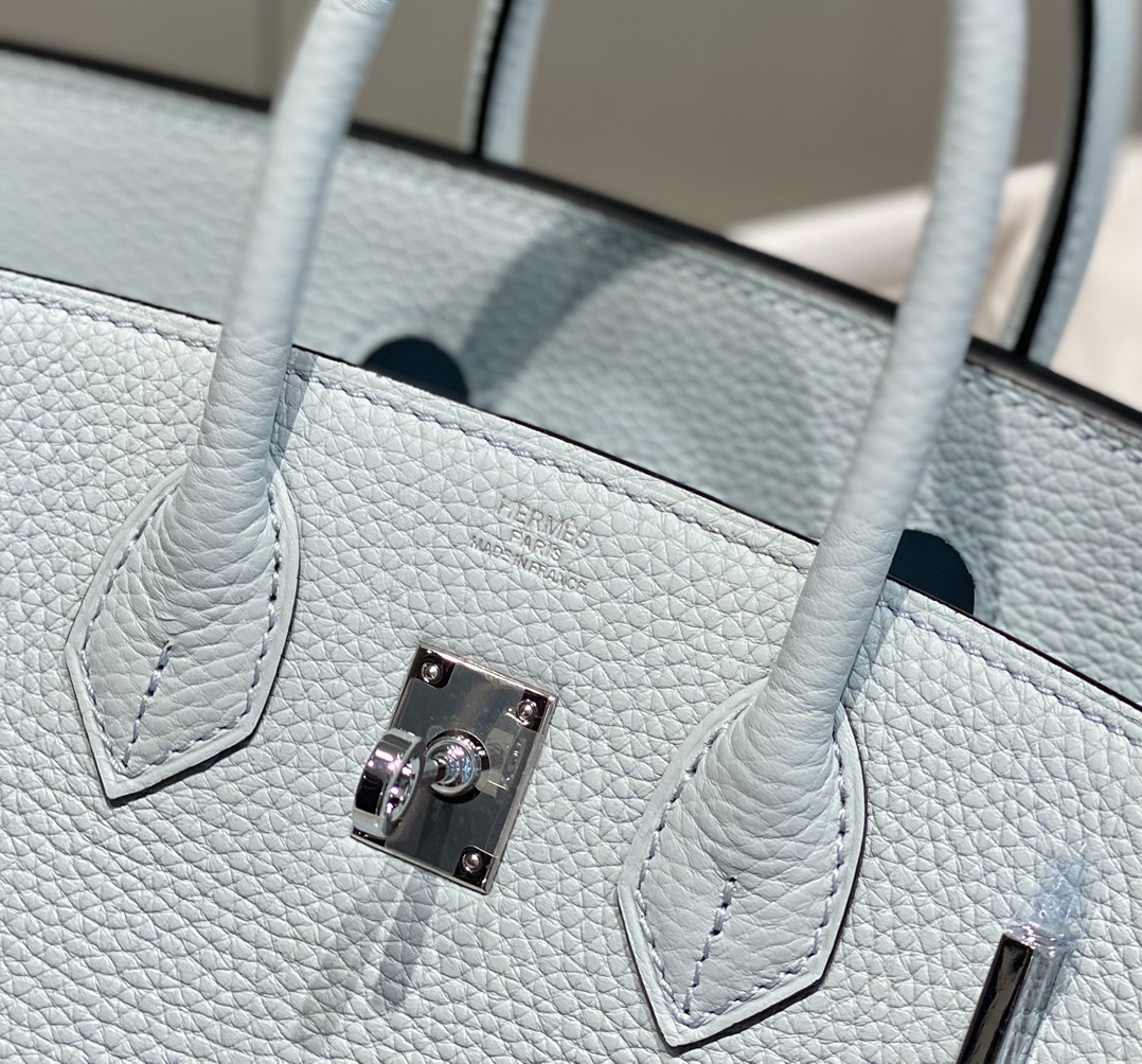 Picture [5]-𝑫𝒓𝒆𝒂𝒎 𝒃𝒂𝒈 New color | Chalice Blue 🪞 I believe that even people who are not interested in fashion should know the name of Birkin Bag 🥂. And in many luxury bags in the highest frequency of appearances and the most eye-catching is the Hermes platinum bag 〰️ Real 25cm 9292090-High Faux Bags