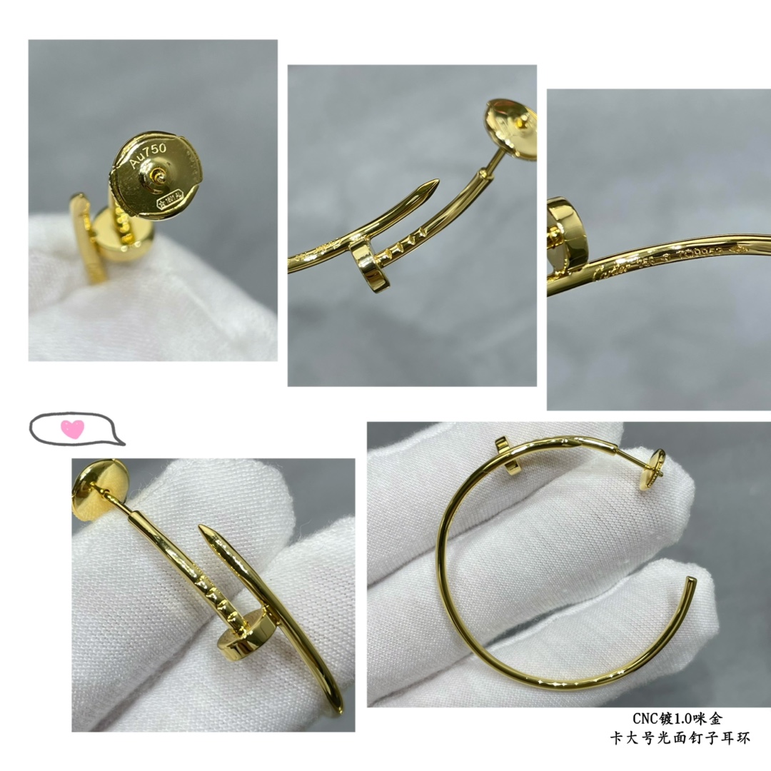 图片[9]-p240V金材质 卡地亚 CNC大号光面钉子耳环 按照18K真金货打造 微镶工艺 打版 老外订单看细节工艺非常 到位  独家😘😘秒杀市面所有版本 ✨大气百搭 ✨✨白金 玫瑰金 黄金-高仿包包