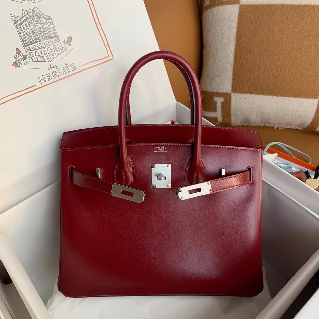 图片[6]-Birkin 30cm Box 皮 K1石榴红 银扣✈️-高仿包包