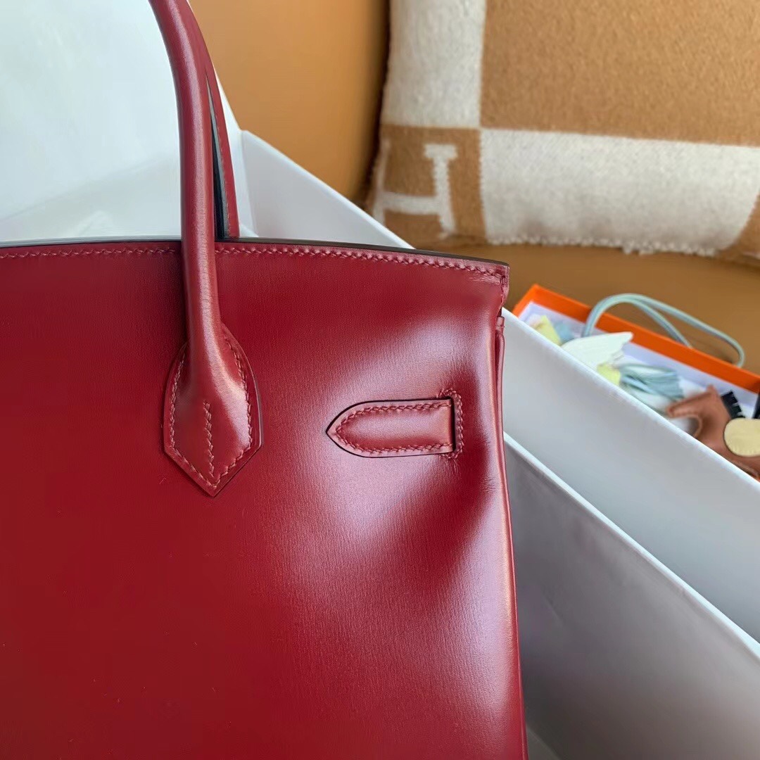 图片[7]-Birkin 30cm Box 皮 K1石榴红 银扣✈️-高仿包包