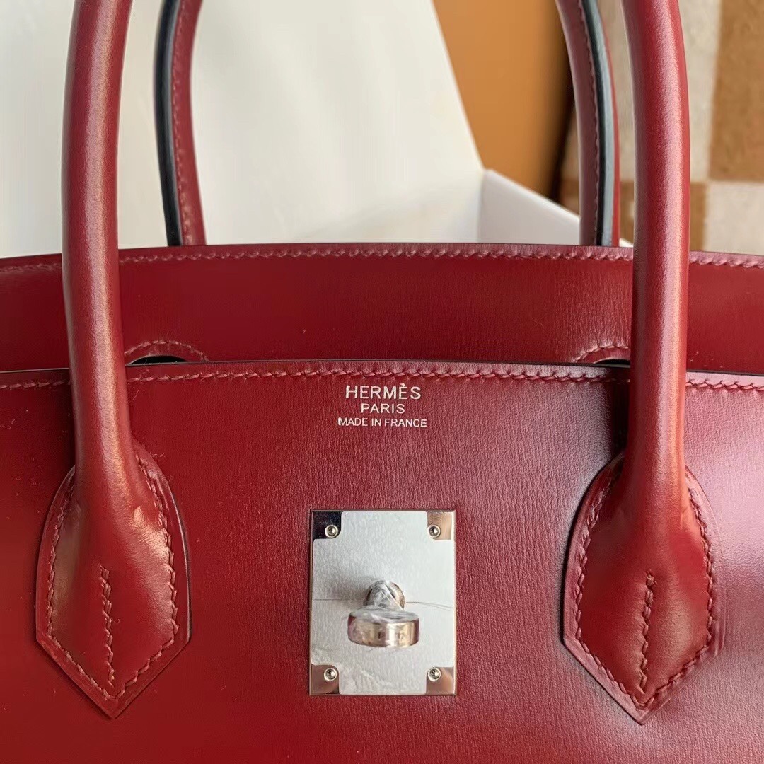 图片[5]-Birkin 30cm Box 皮 K1石榴红 银扣✈️-高仿包包