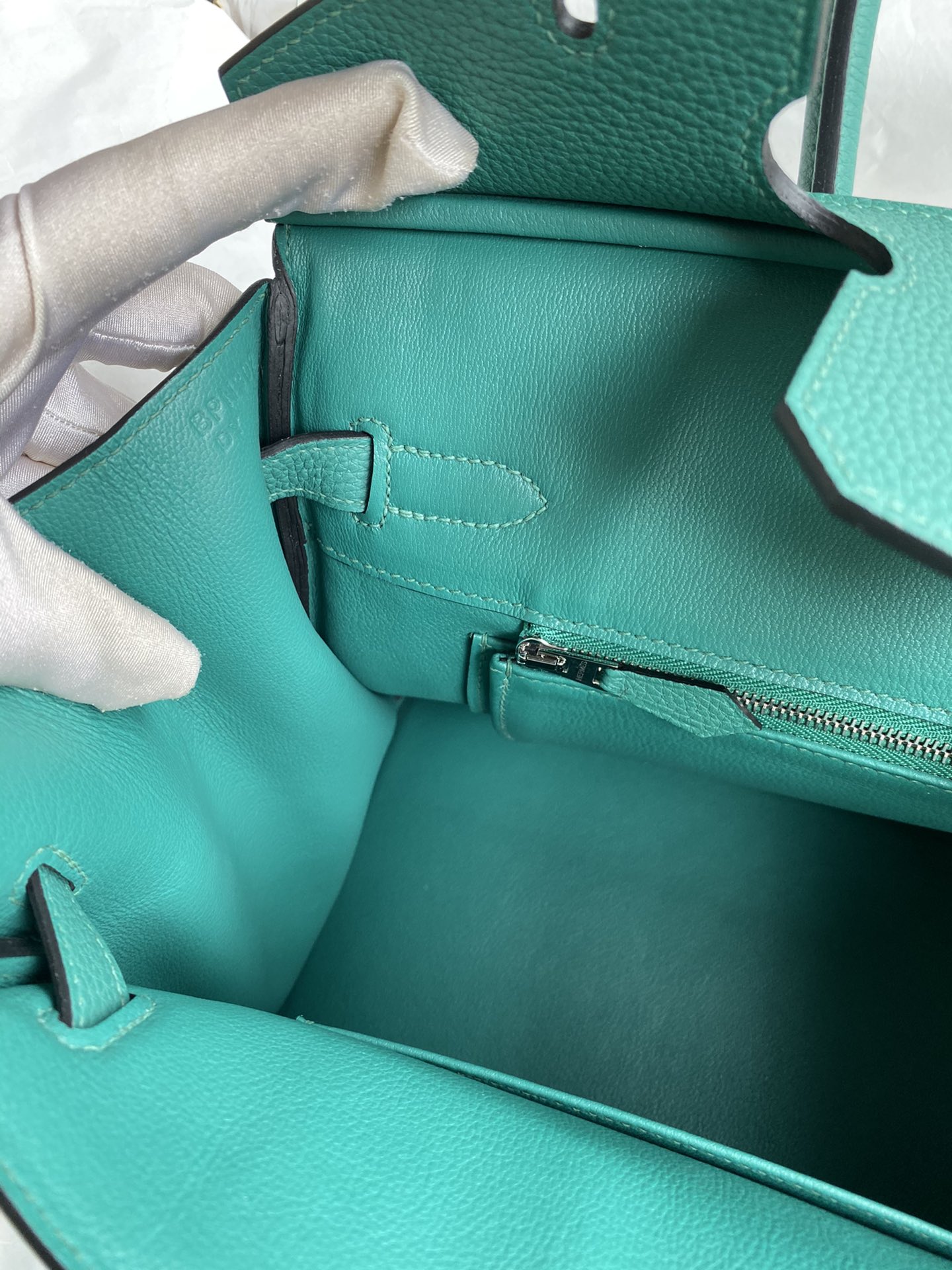 图片[9]-手缝👉Birkin 30cm 进口Togo皮 孔雀蓝 银扣-高仿包包