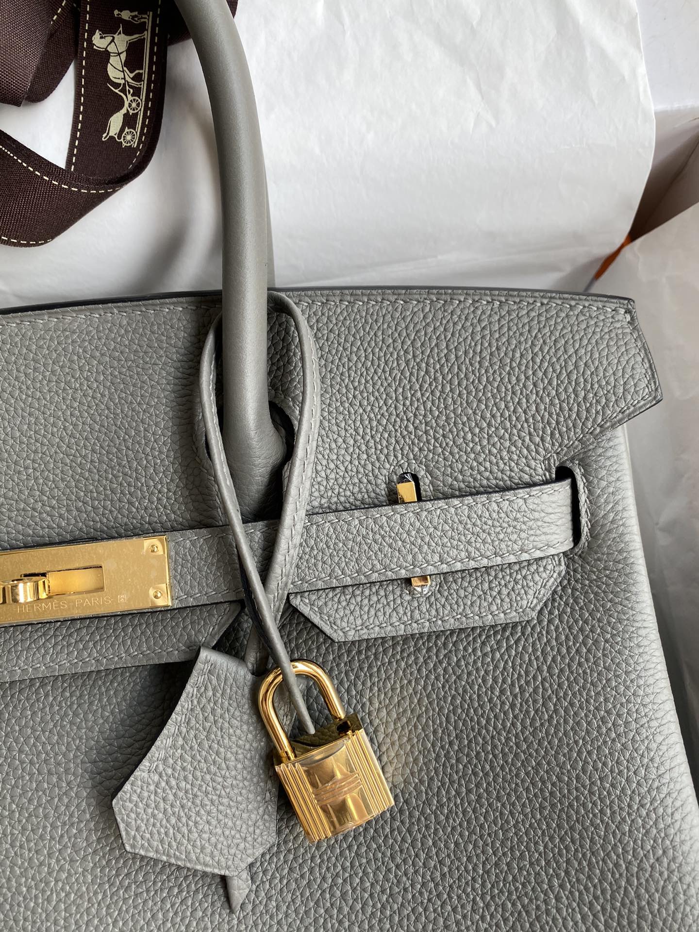 图片[3]-手缝👉Birkin 30cm 进口Togo皮 积雨云灰 金扣-高仿包包