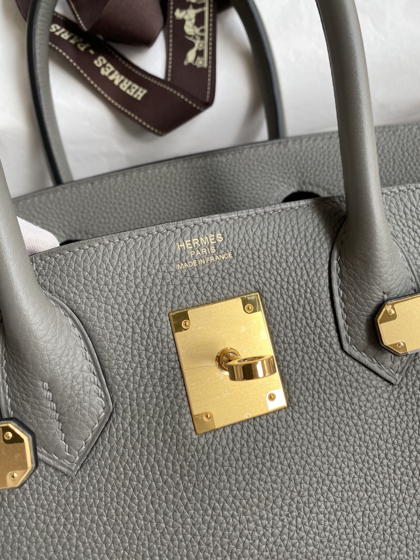 图片[6]-手缝👉Birkin 30cm 进口Togo皮 积雨云灰 金扣-高仿包包