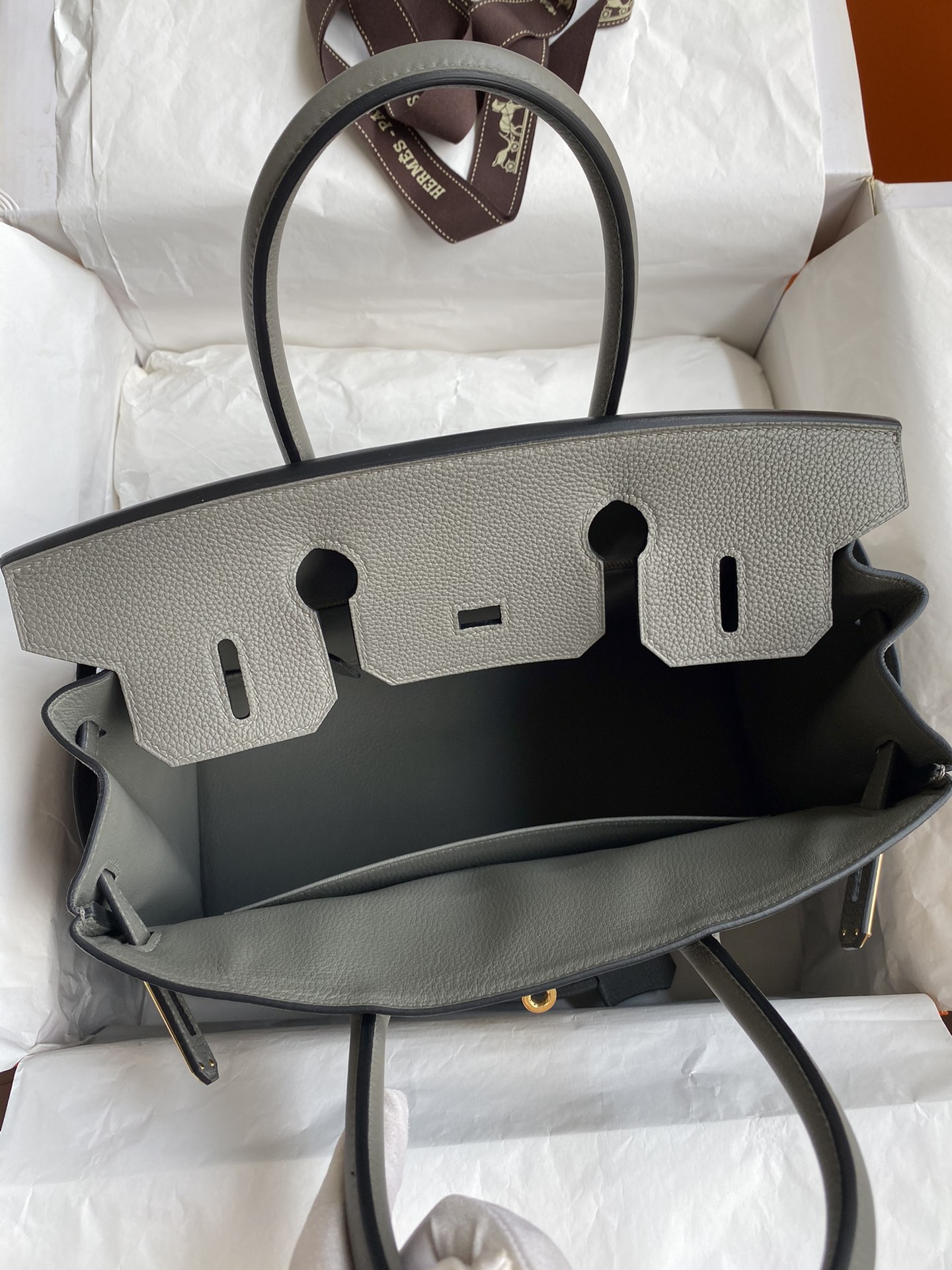 图片[7]-手缝👉Birkin 30cm 进口Togo皮 积雨云灰 金扣-高仿包包