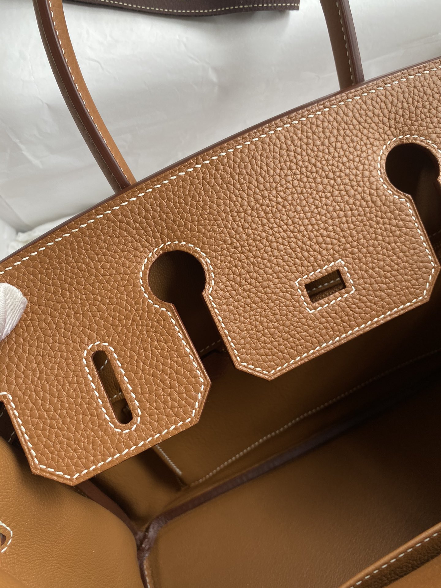 Picture [8]-Hand-stitched👉Birkin 30cm Imported Togo Leather Gold Brown Gold Buckle-High Fake Bags
