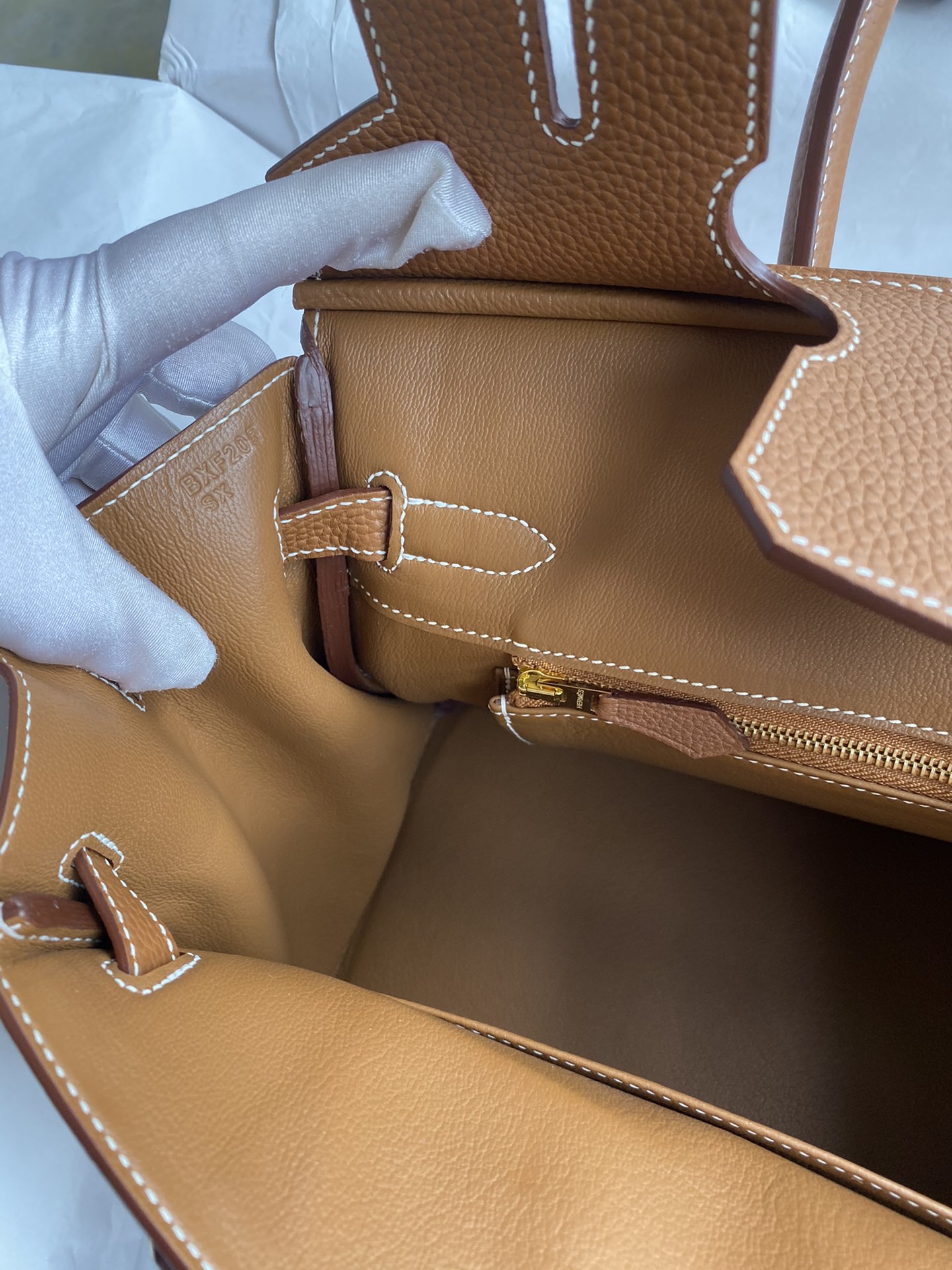 Picture [9]-Hand-stitched👉Birkin 30cm Imported Togo Leather Gold Brown Gold Buckle-High Fake Bags