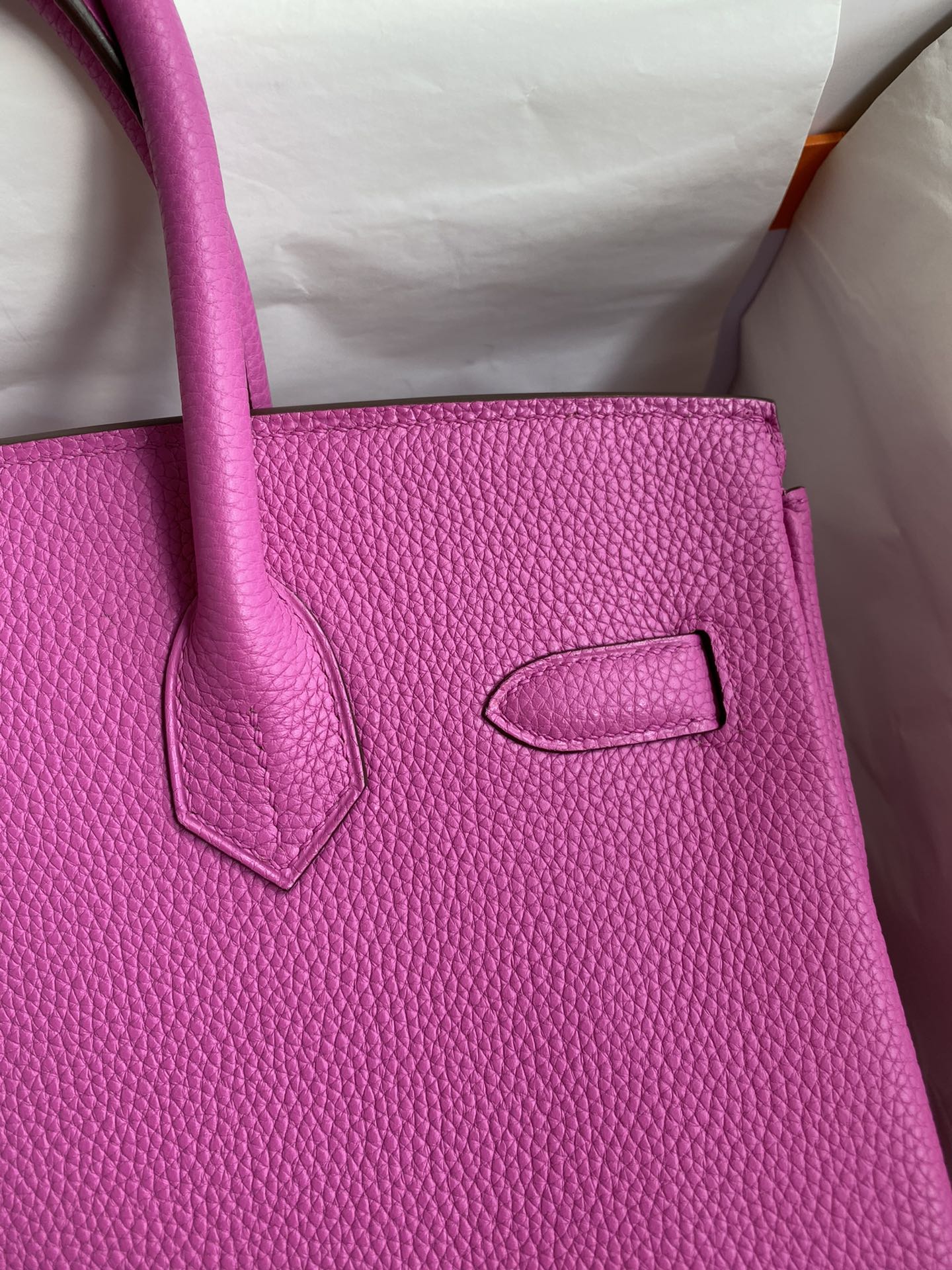 图片[8]-手缝👉Birkin 30cm 进口Togo皮 玉兰粉 银扣-高仿包包