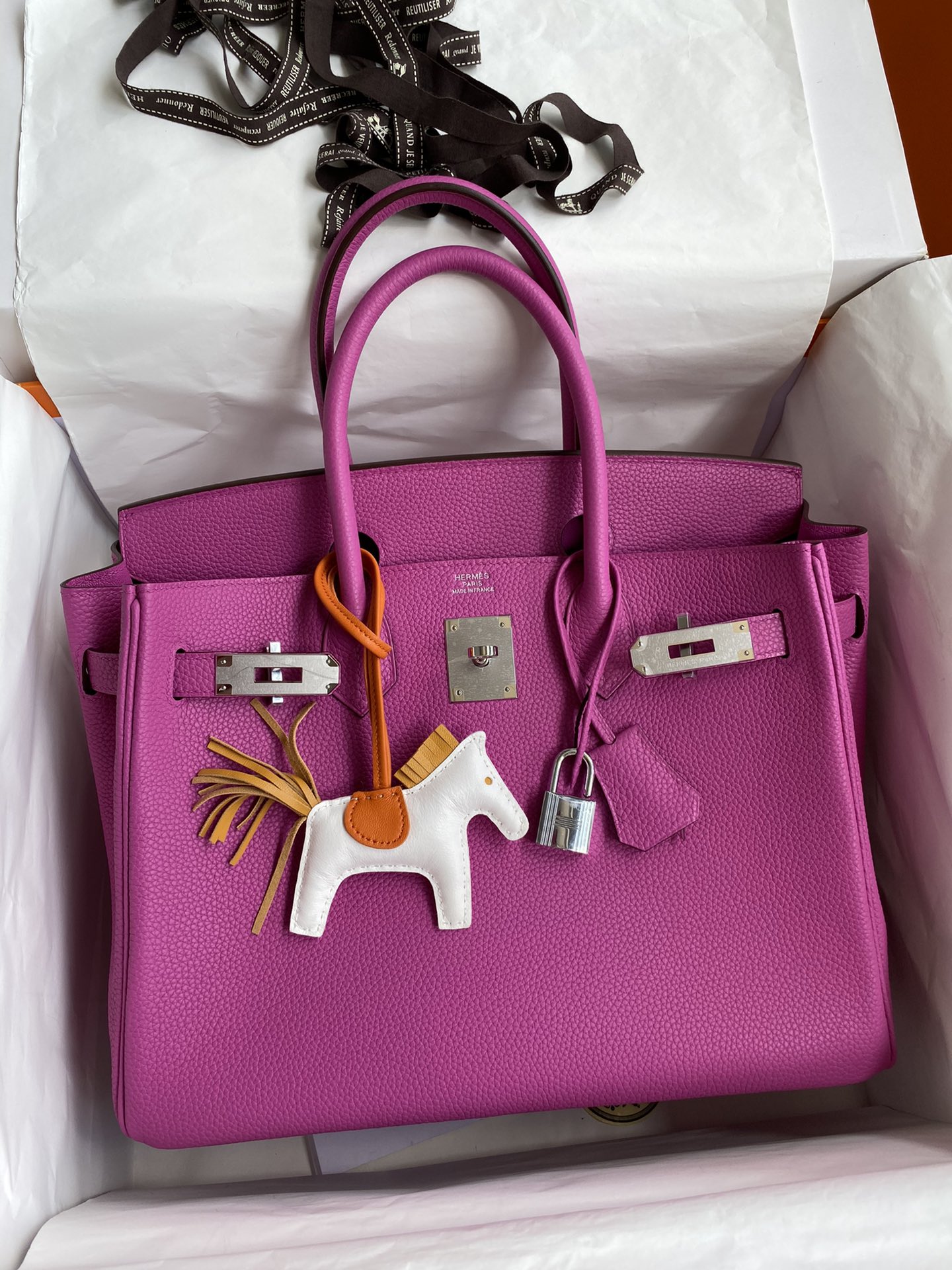 图片[9]-手缝👉Birkin 30cm 进口Togo皮 玉兰粉 银扣-高仿包包