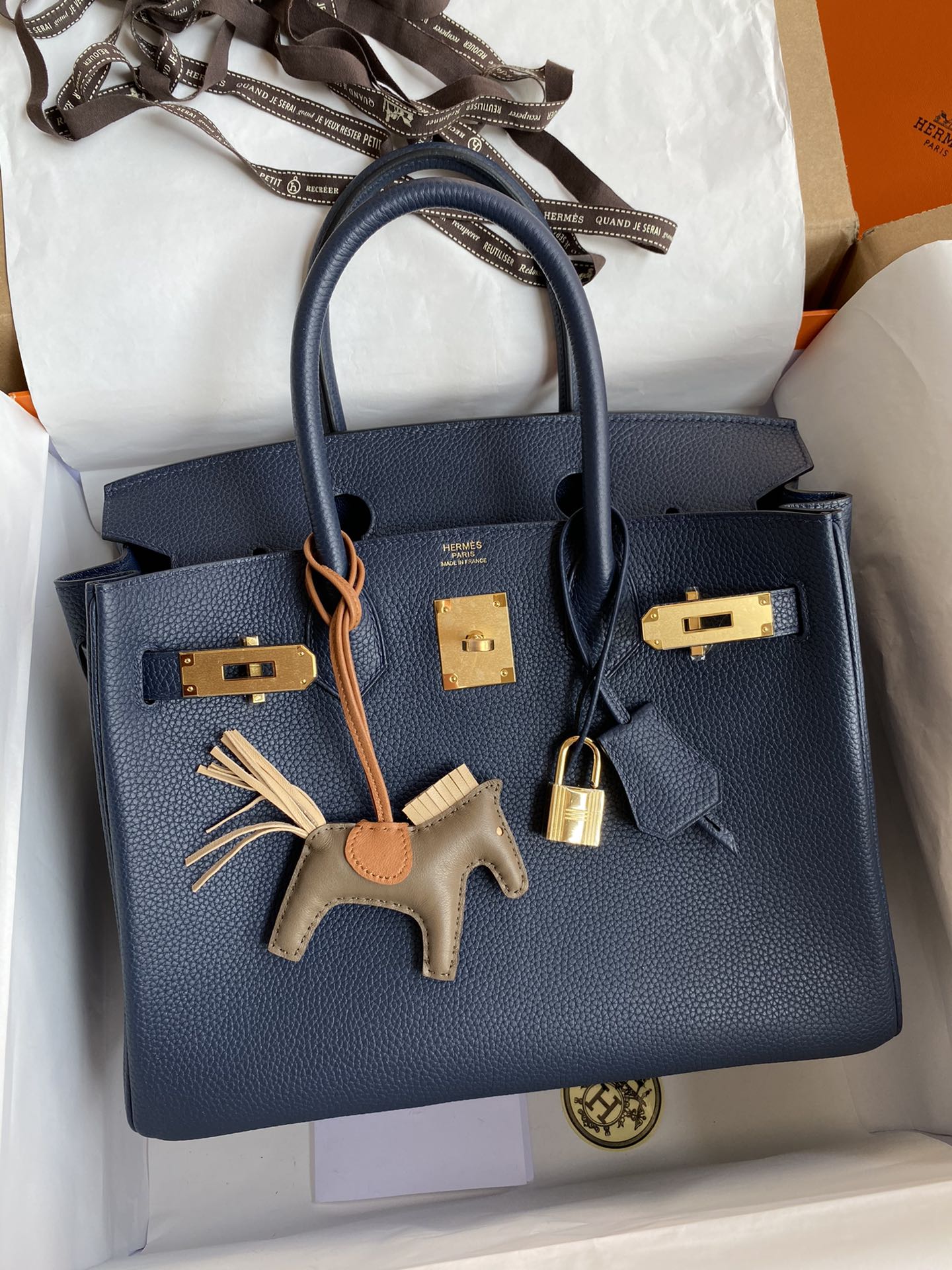 图片[9]-手缝👉Birkin 30cm 进口Togo皮 宝蓝 金扣-高仿包包